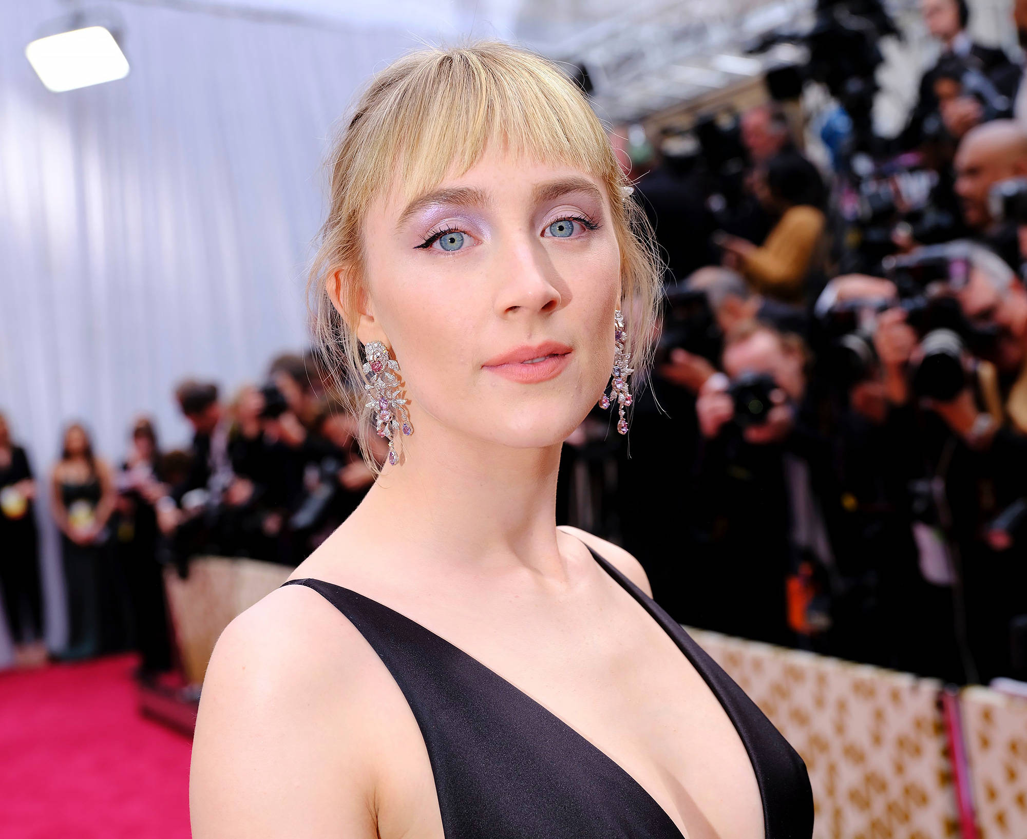 Saoirse Ronan, 2020 Oscars, black dress, Full HD Desktop Wallpaper
