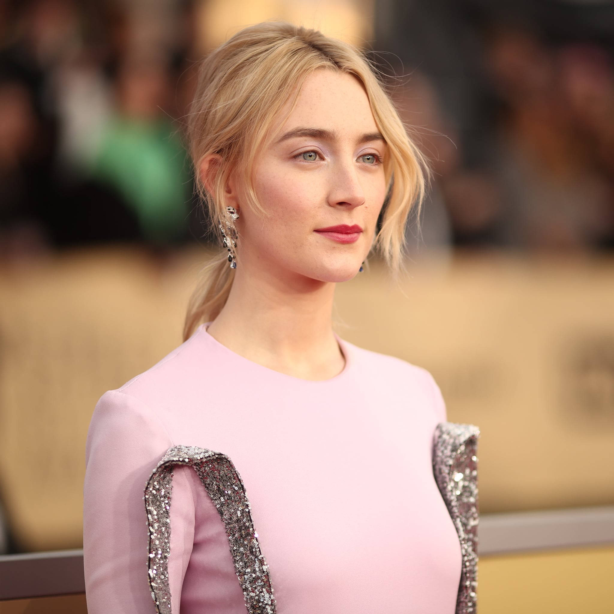 Saoirse Ronan, 2018 SAG Awards, pink dress, Full HD Desktop Wallpaper