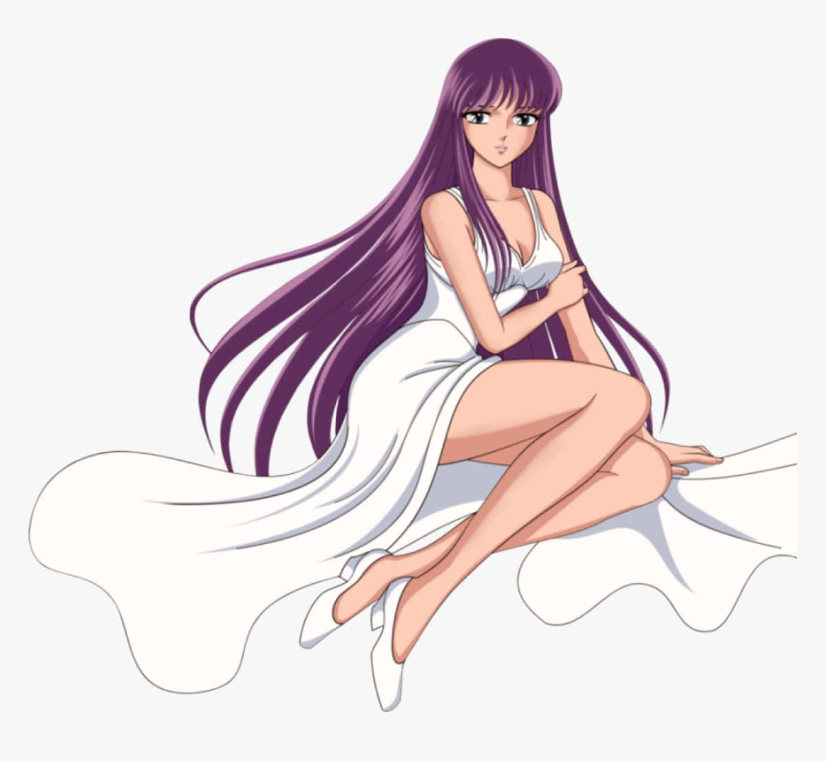 Saori Kido, anime girl, long purple hair, SD Desktop Wallpaper