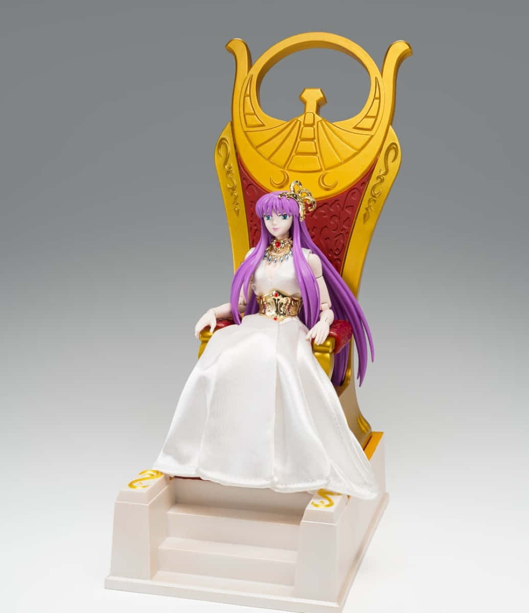 Saori Kido, purple-haired anime queen, white gown, SD Phone Wallpaper