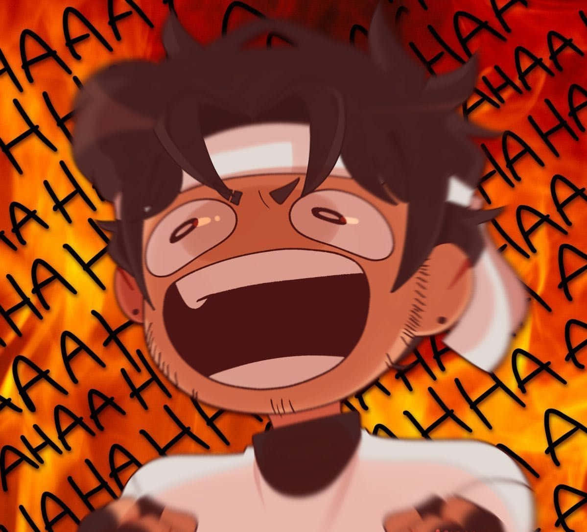 Sapnap, anime character, fiery orange background, SD Desktop Wallpaper