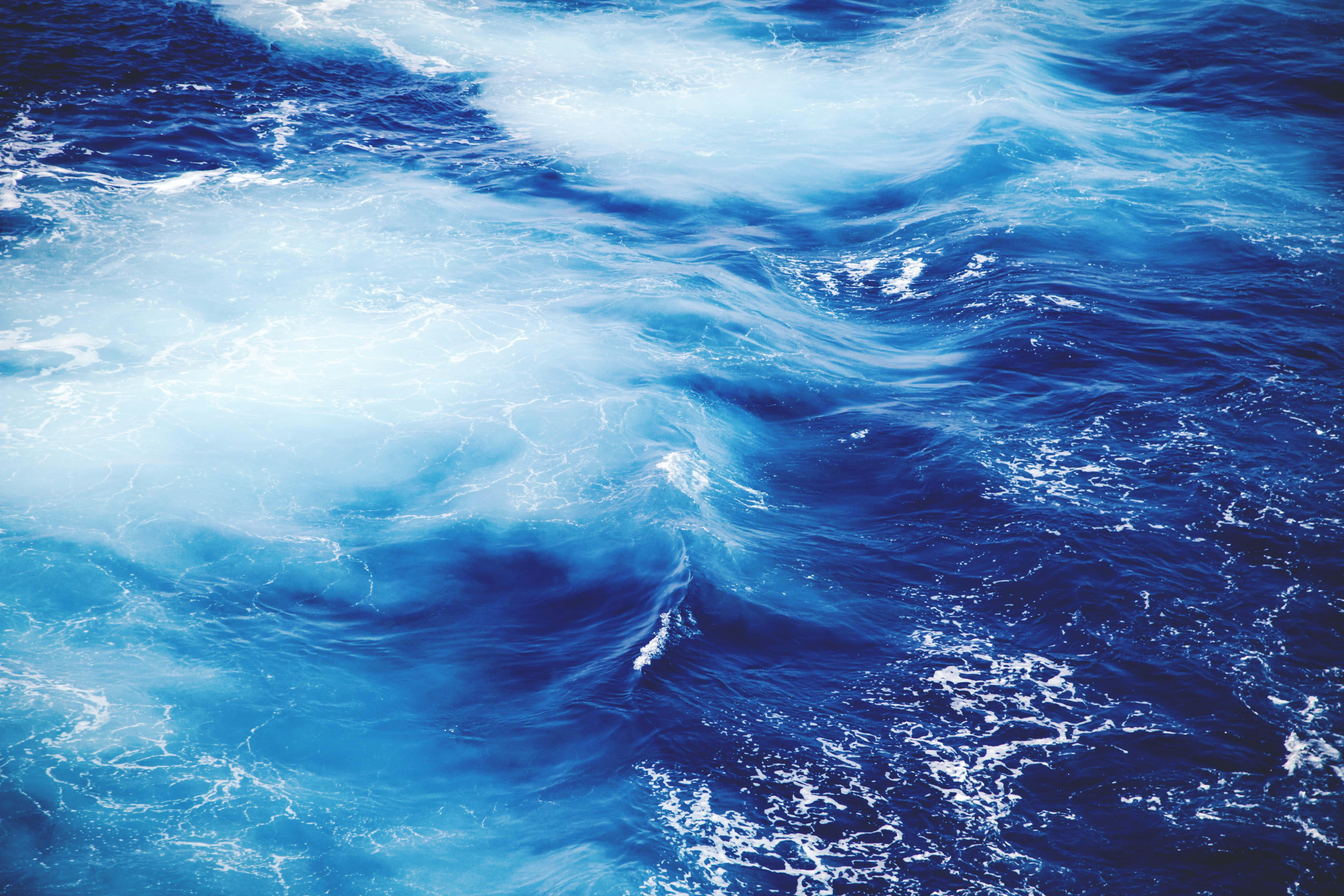 Sapphire Blue, ocean waves, deep blues, 5K Desktop Wallpaper