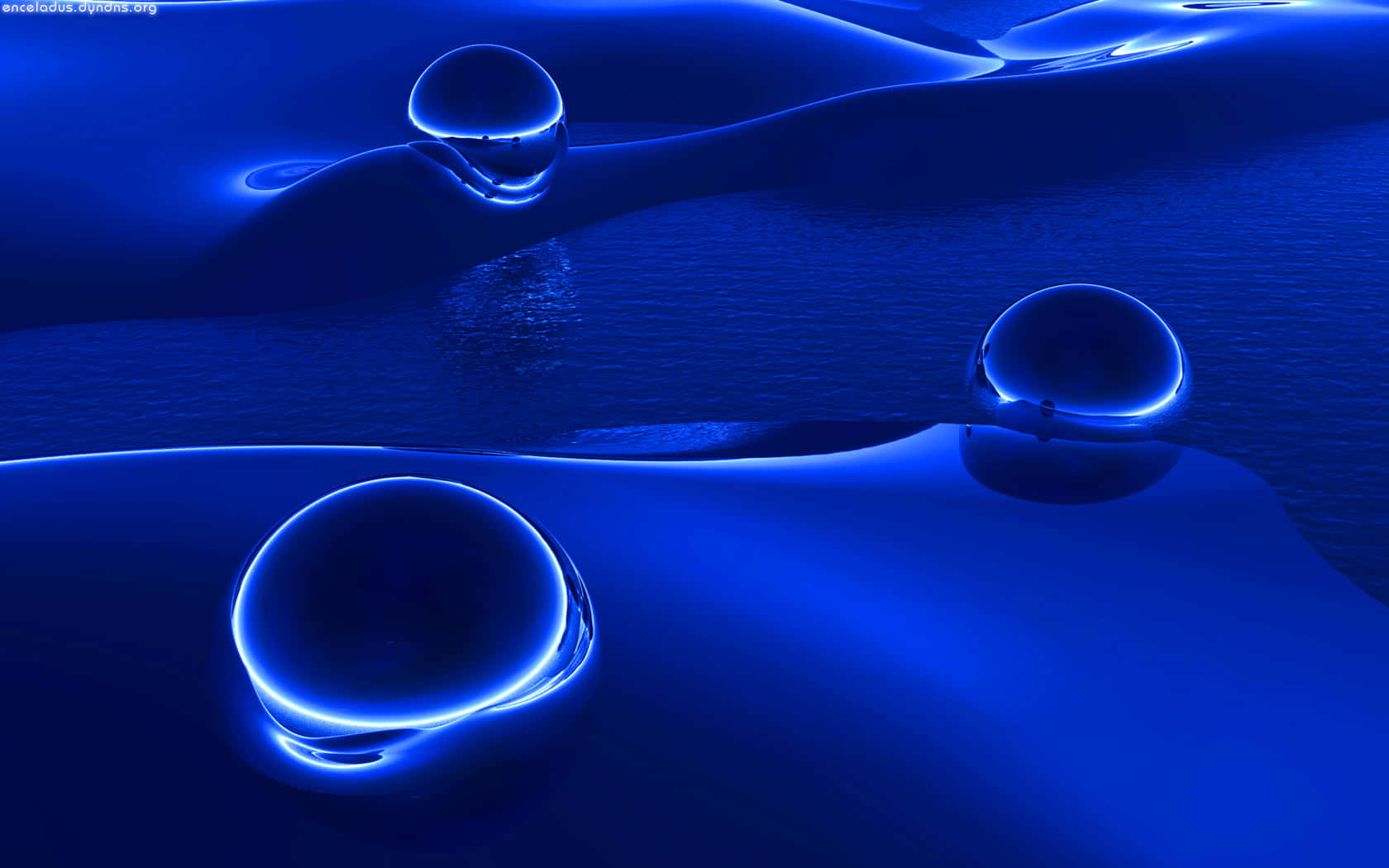 sapphire blue, glowing blue spheres, undulating liquid surfaces, HD Desktop Wallpaper