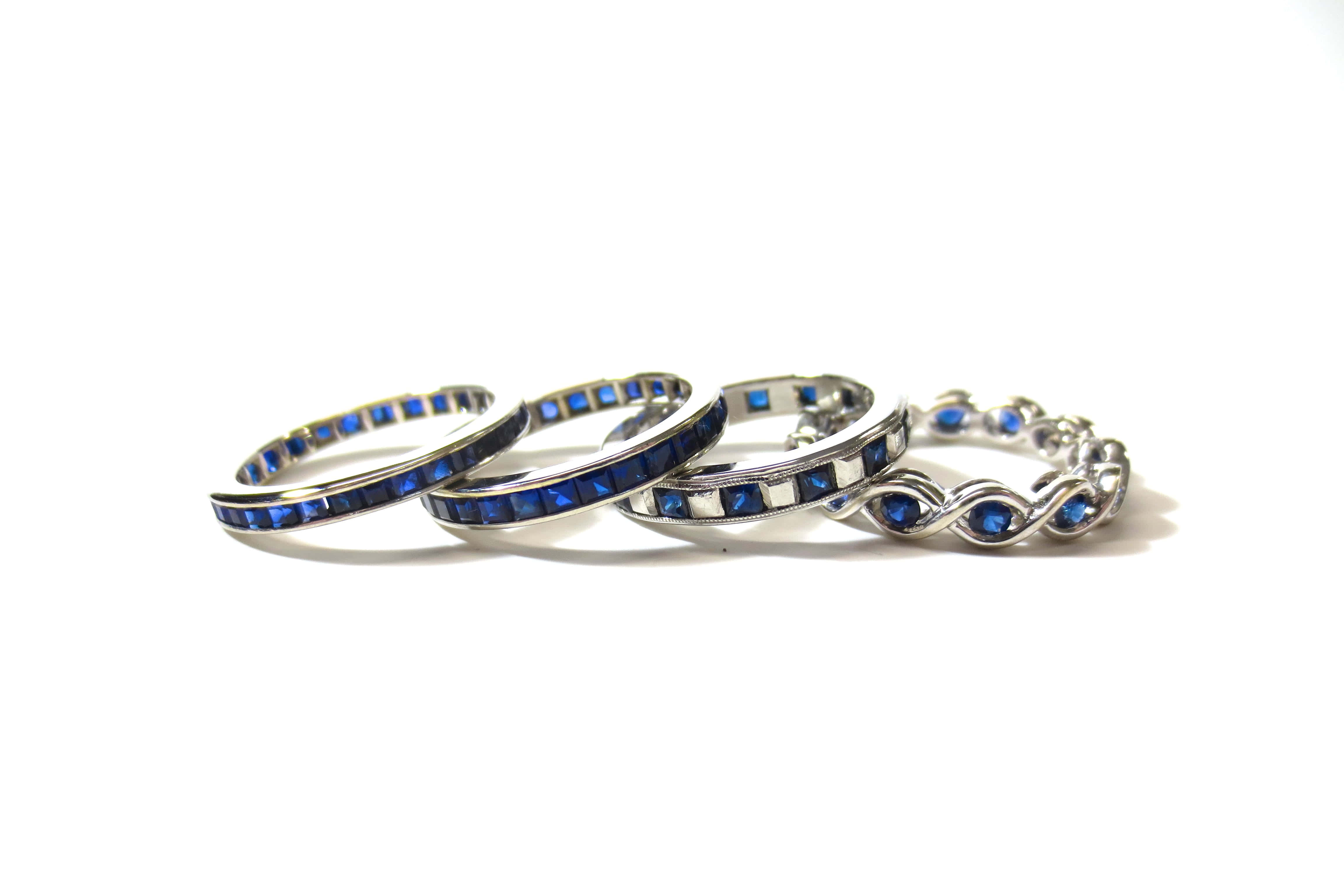 Sapphire Blue, silver rings, blue gemstones, 4K Desktop Wallpaper