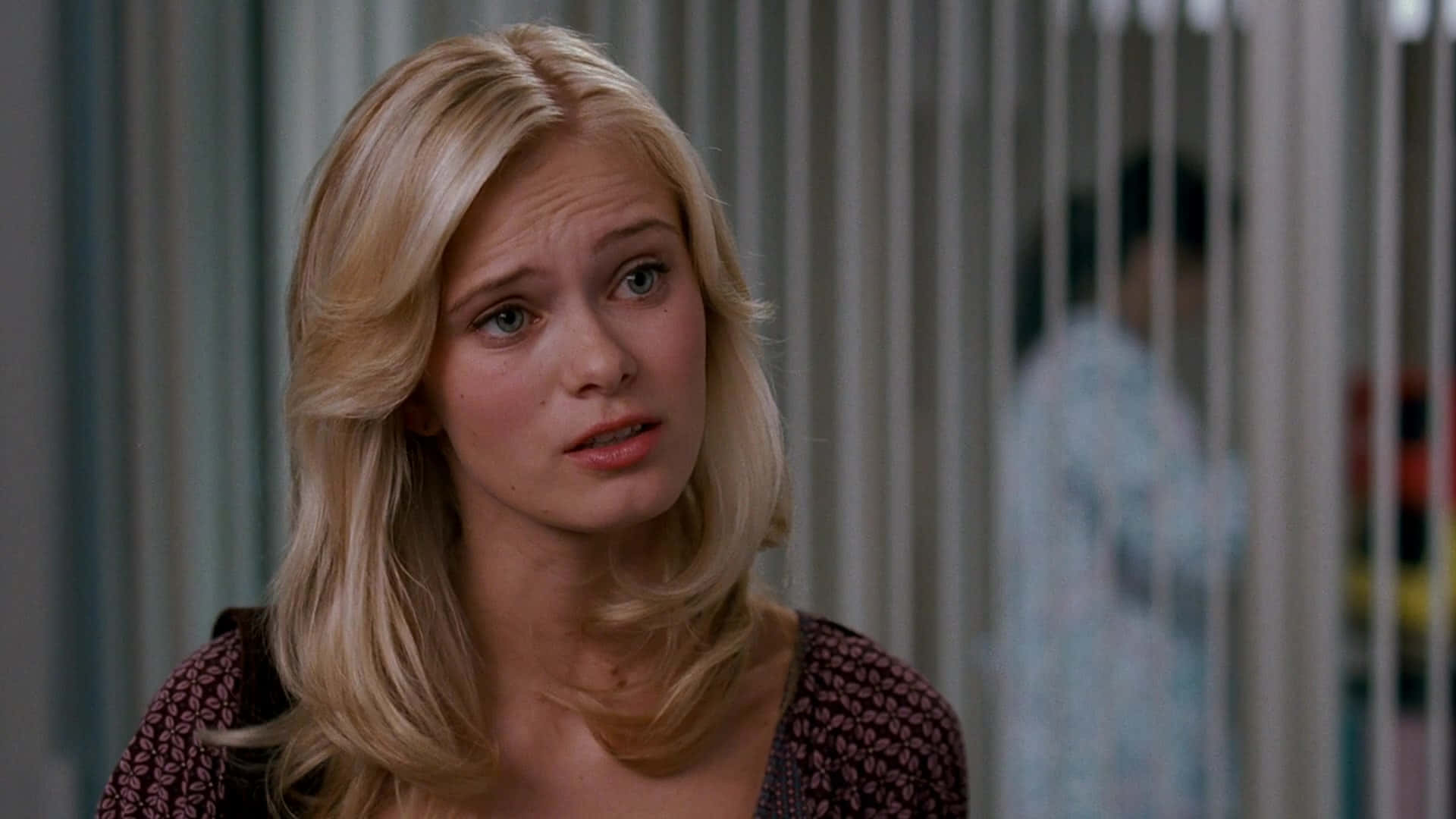 Sara Paxton, red, vertical blinds, Full HD Desktop Wallpaper