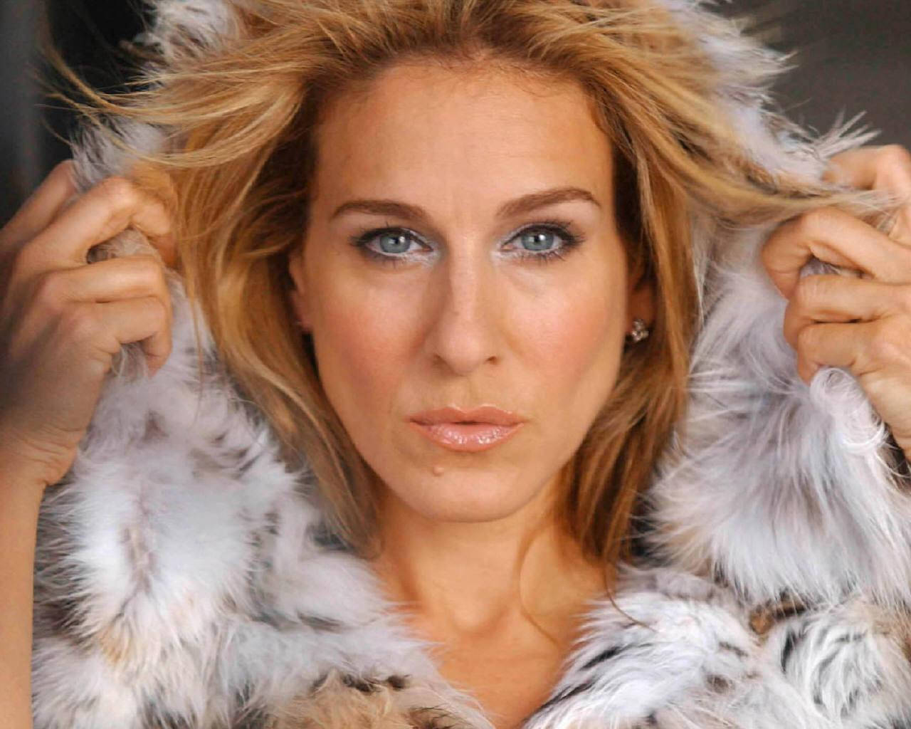 Sarah Jessica Parker, blonde hair, blue eyes, HD Desktop Wallpaper