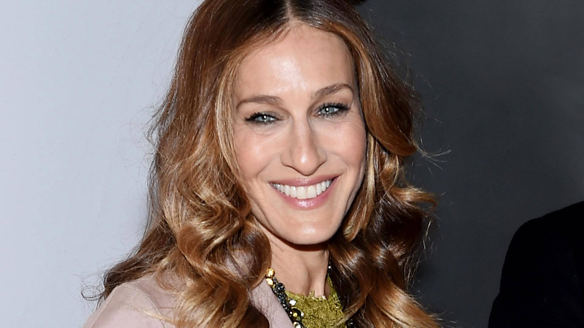 Sarah Jessica Parker, wavy brown hair, bright blue eyes, Full HD Desktop Wallpaper