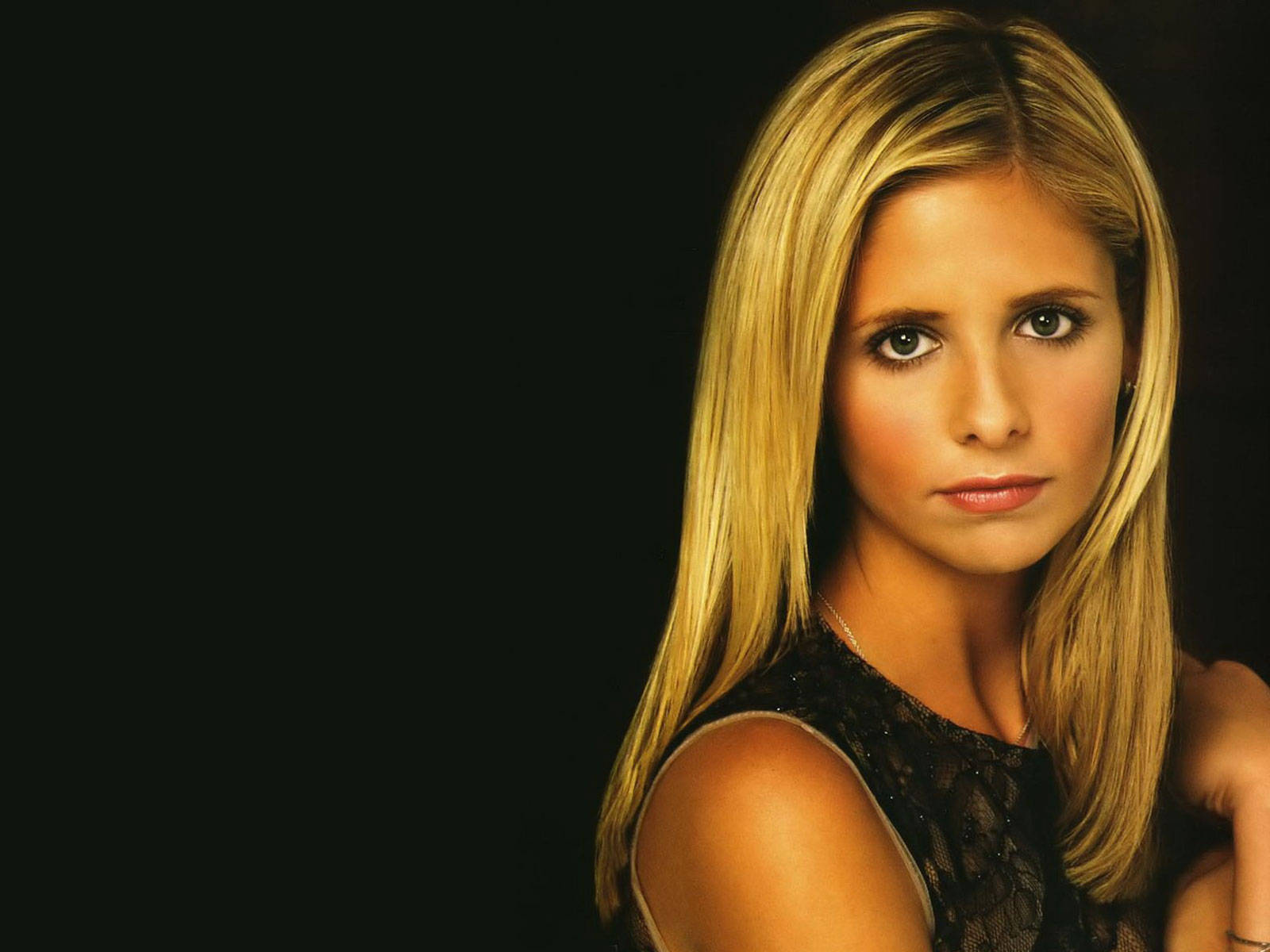 Sarah Michelle Gellar, American television actress, long blonde hair, HD Desktop Wallpaper