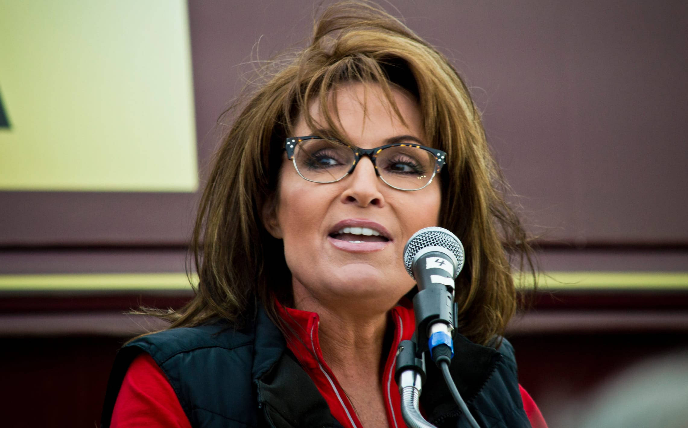 Sarah Palin, microphone, outdoor event, Full HD Desktop Wallpaper