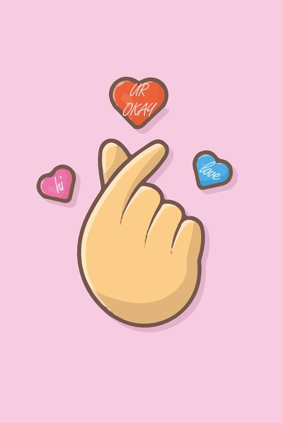 Saranghae, finger heart, peace sign, HD Phone Wallpaper