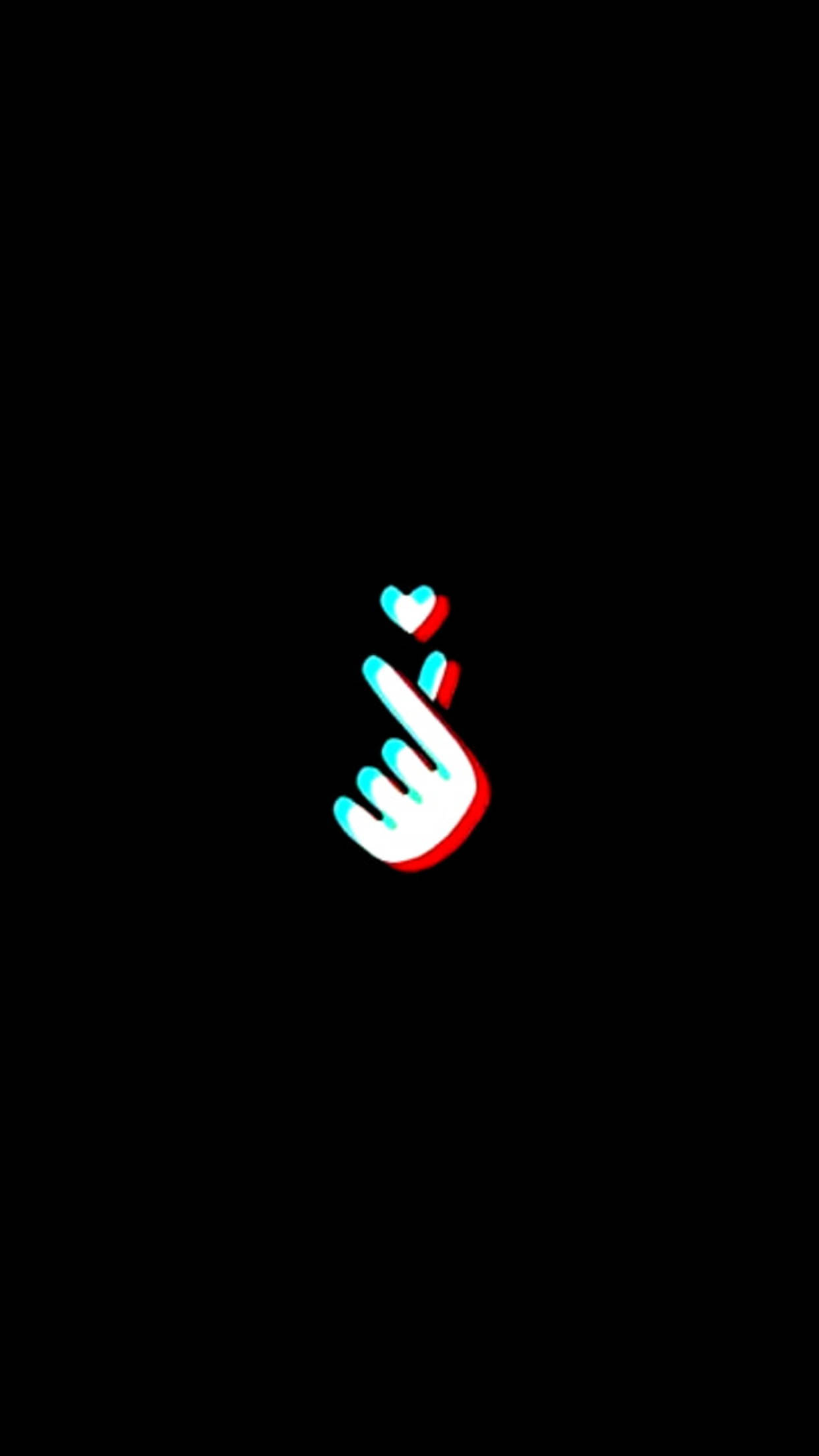 Saranghae, finger heart, glitching, Full HD Phone Wallpaper