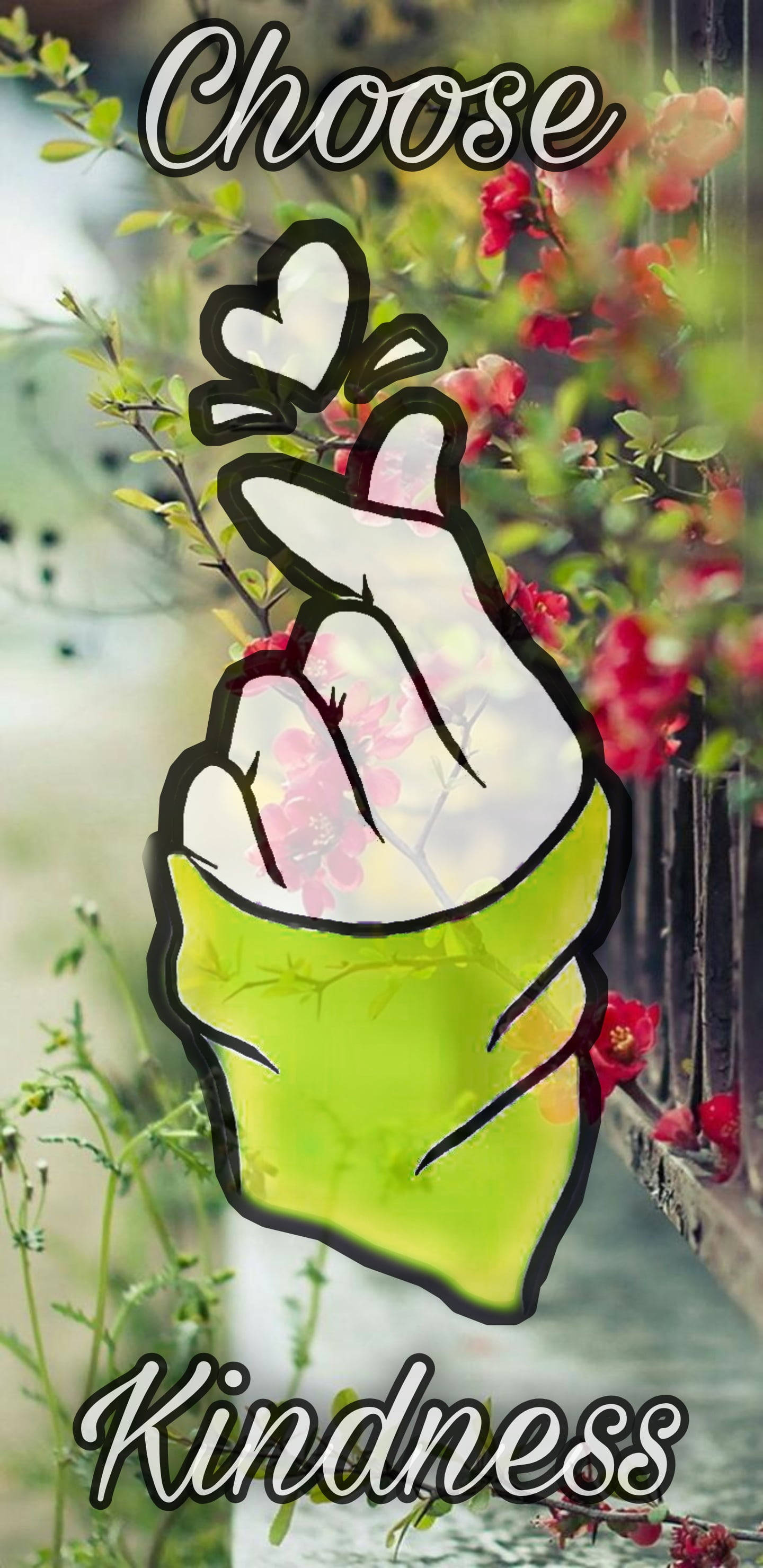 Saranghae, finger heart, choose kindness, 2K Phone Wallpaper
