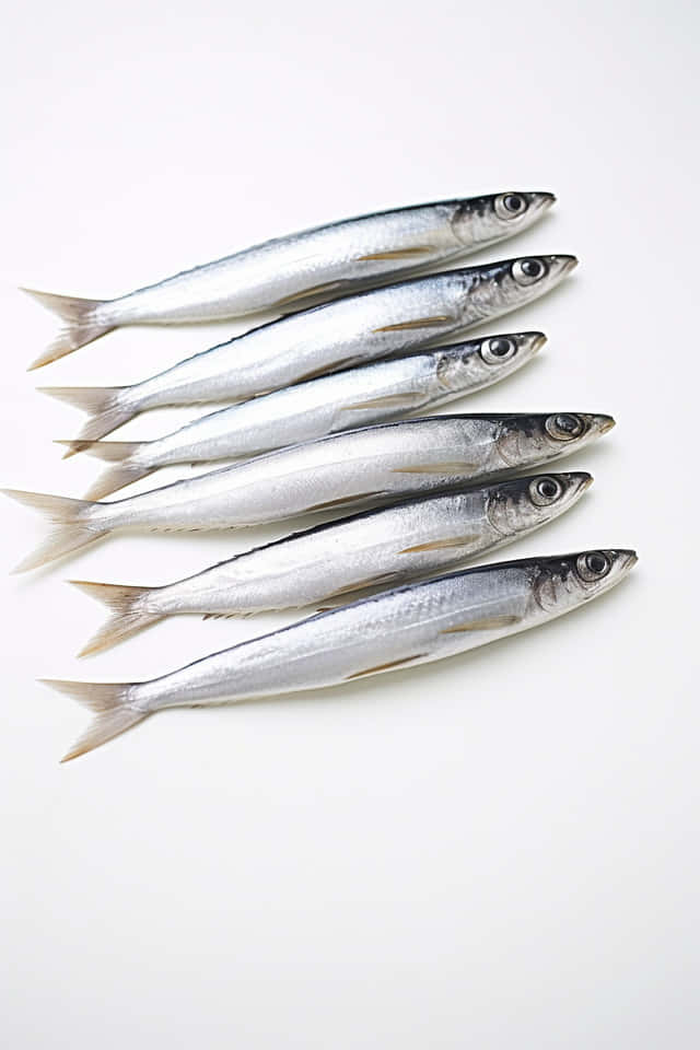 fresh sardines, silver fish, white background, SD Phone Wallpaper