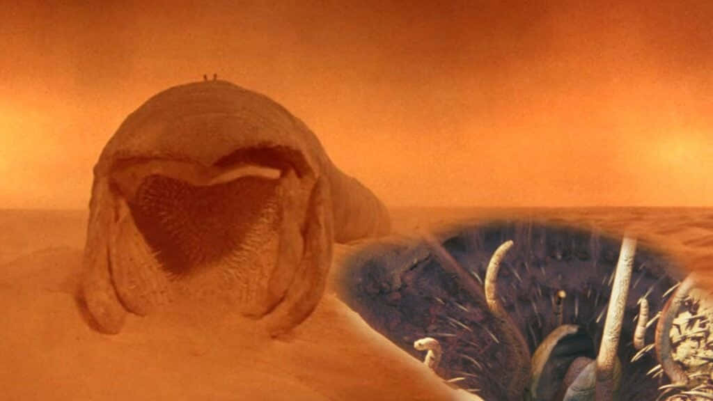 Sarlacc, orange-hued desert, gaping maw, SD Desktop Wallpaper