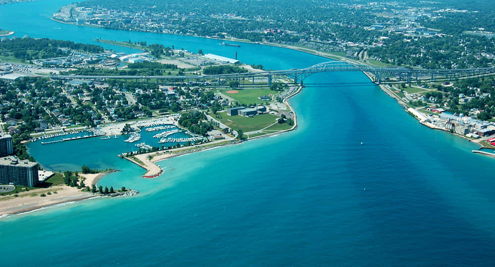 Sarnia, waterfront, turquoise river, SD Desktop Wallpaper
