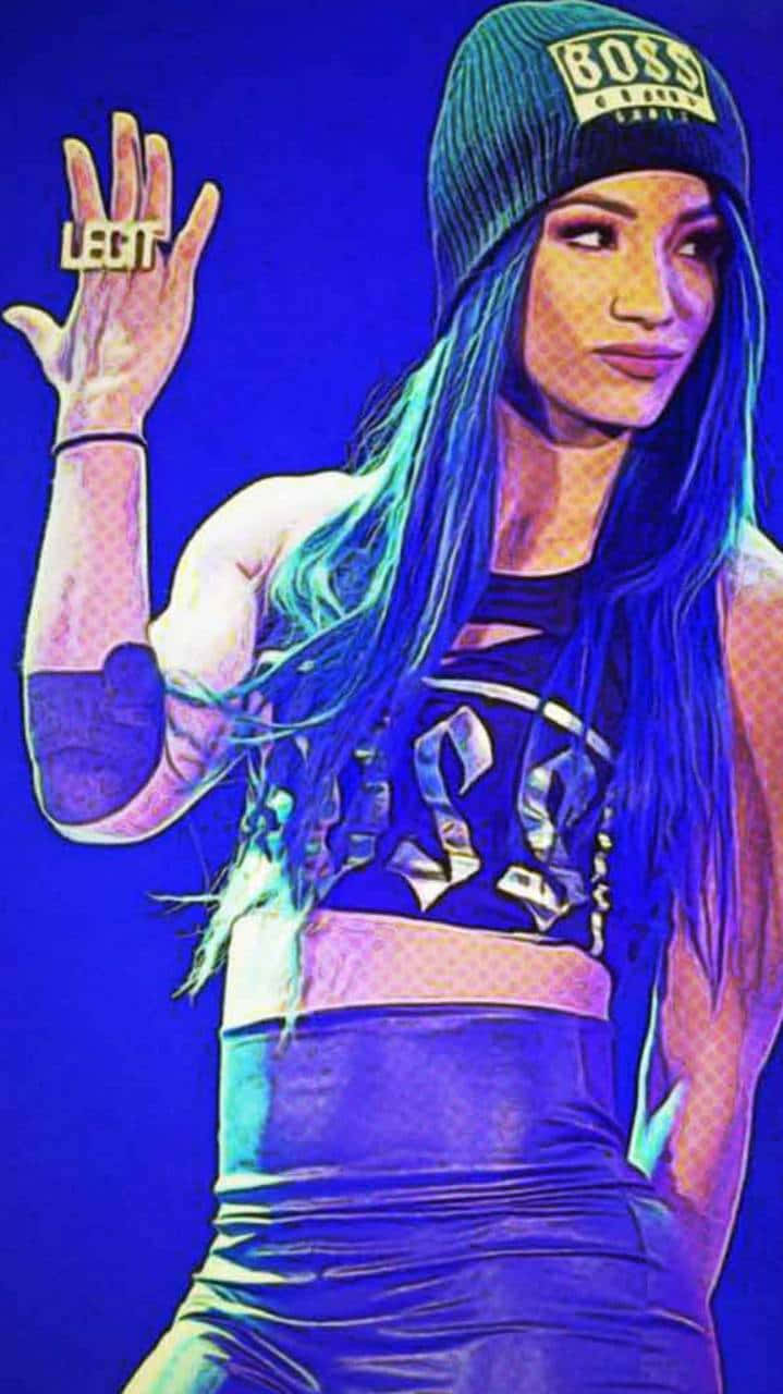 Sasha Banks, blue hair, beanie, HD Phone Wallpaper
