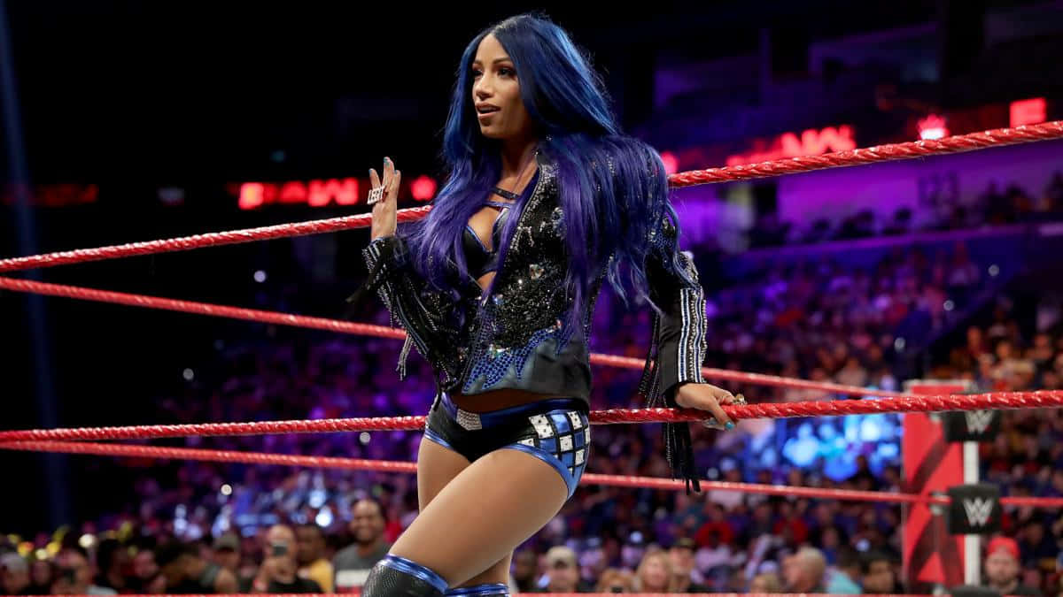 Sasha Banks, wrestling ring, bright arena lights, SD Desktop Wallpaper