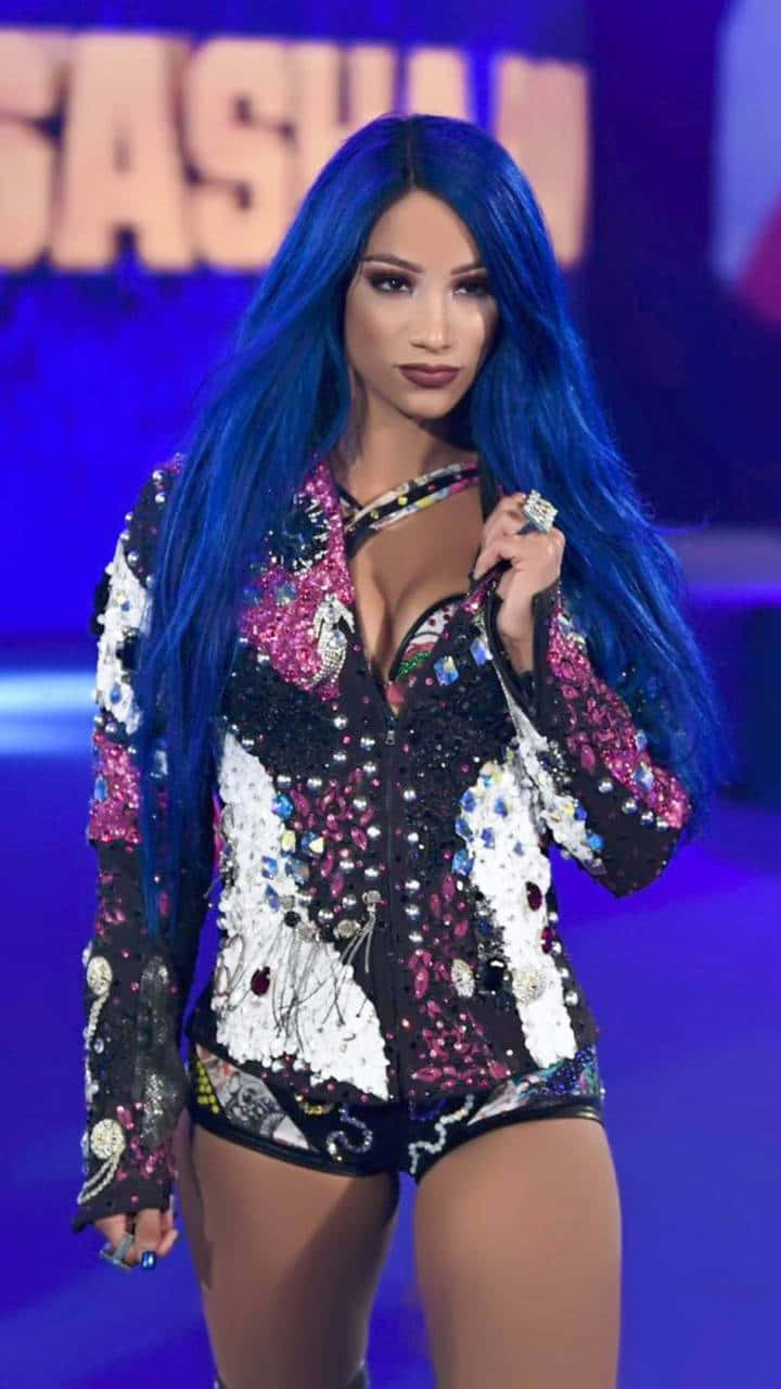 Sasha Banks, blue hair, stage, HD Phone Wallpaper