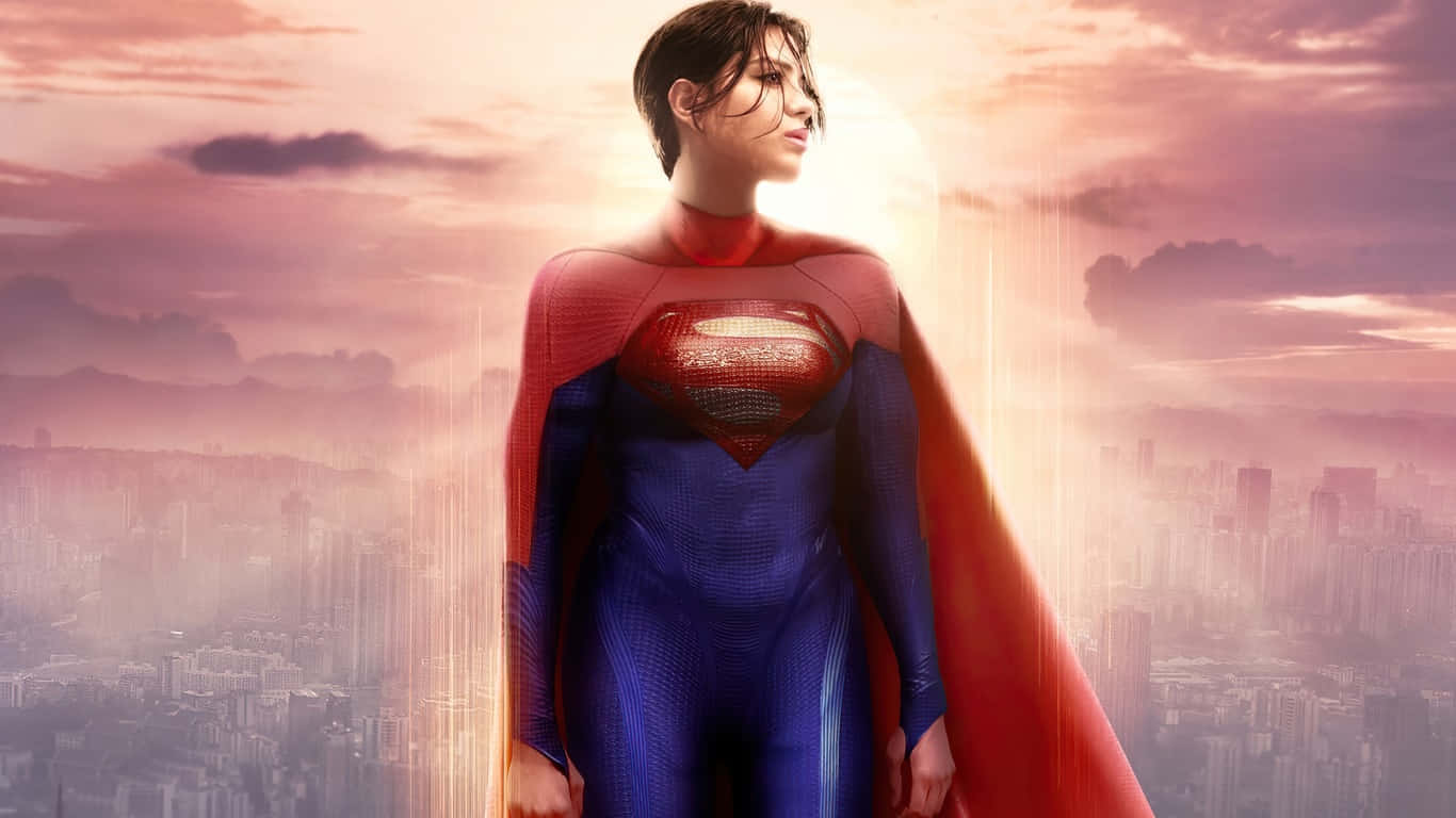 Sasha Calle, Supergirl, blue and red suit, HD Desktop Wallpaper