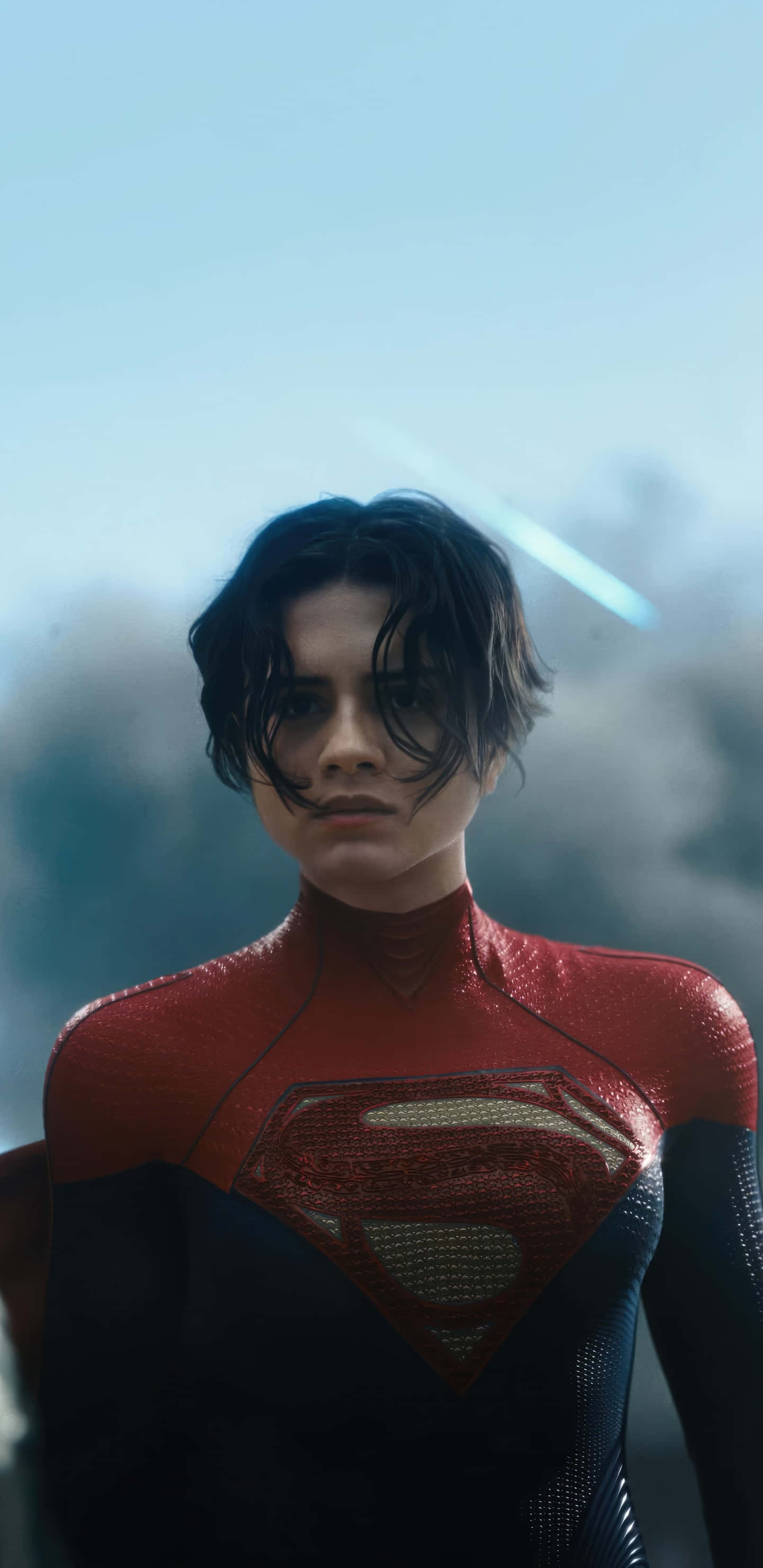 Sasha Calle, Supergirl, red and blue suit, 2K Phone Wallpaper