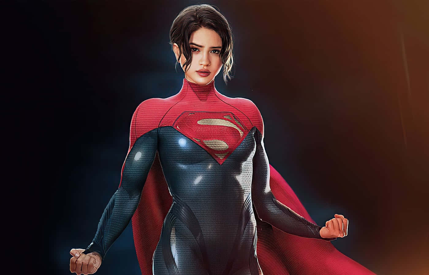 Sasha Calle, Supergirl, red and blue suit, HD Desktop Wallpaper