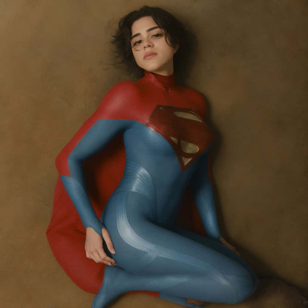 Sasha Calle, Supergirl, red and blue Superman costume, SD Desktop Wallpaper
