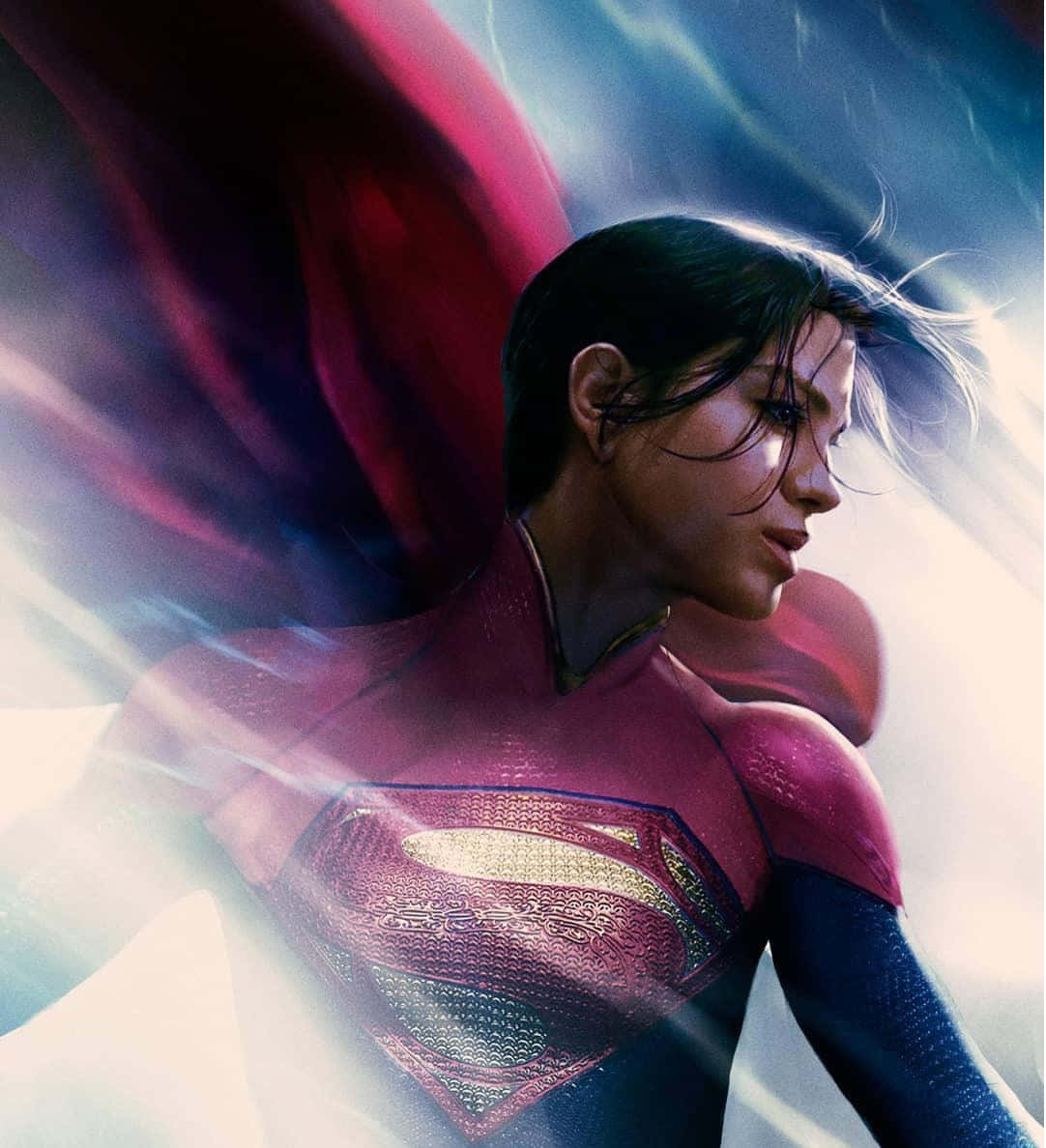 Sasha Calle Supergirl, Supergirl, red cape, SD Phone Wallpaper