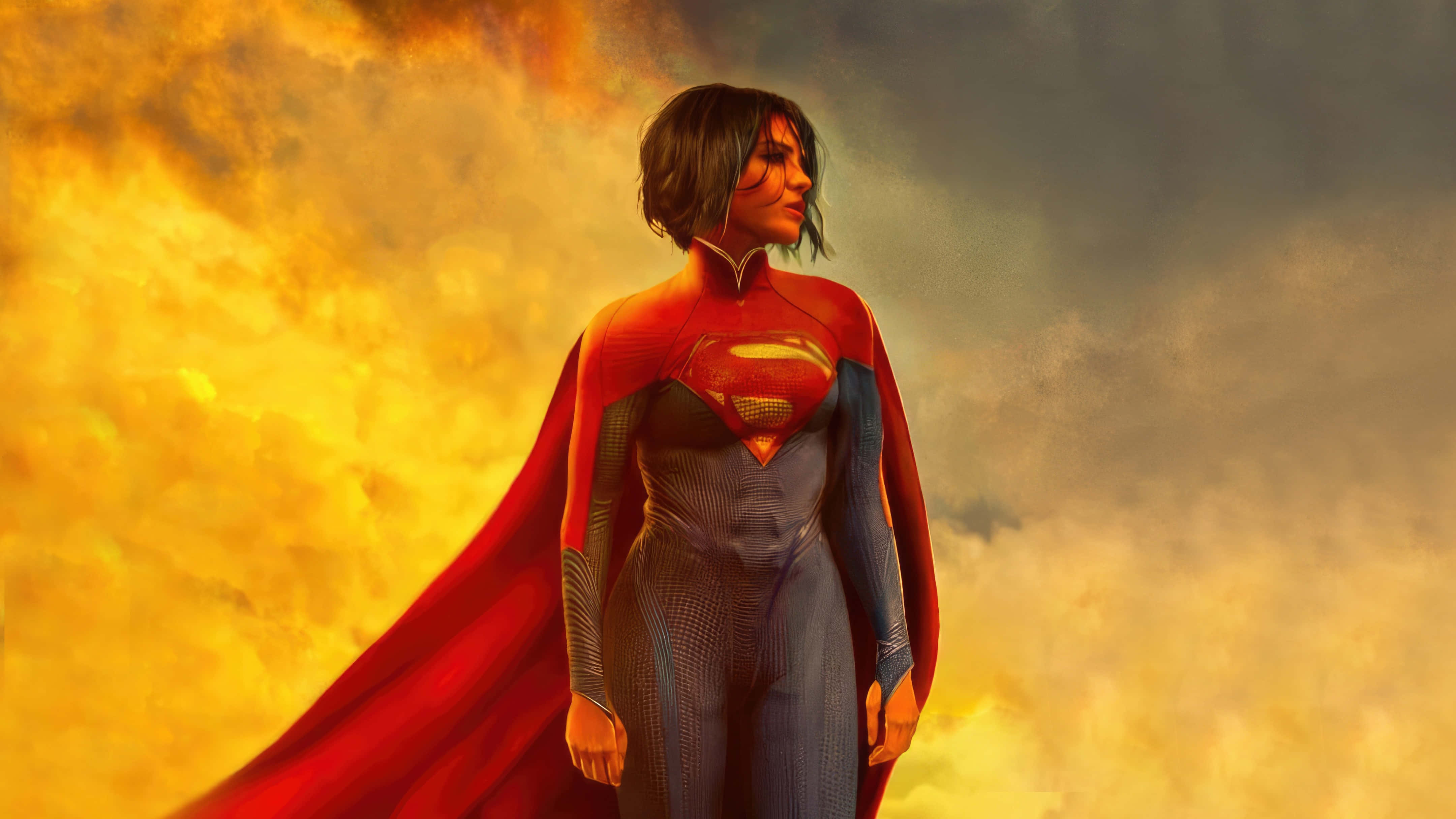 Sasha Calle, Supergirl, red and blue suit, 4K Desktop Wallpaper