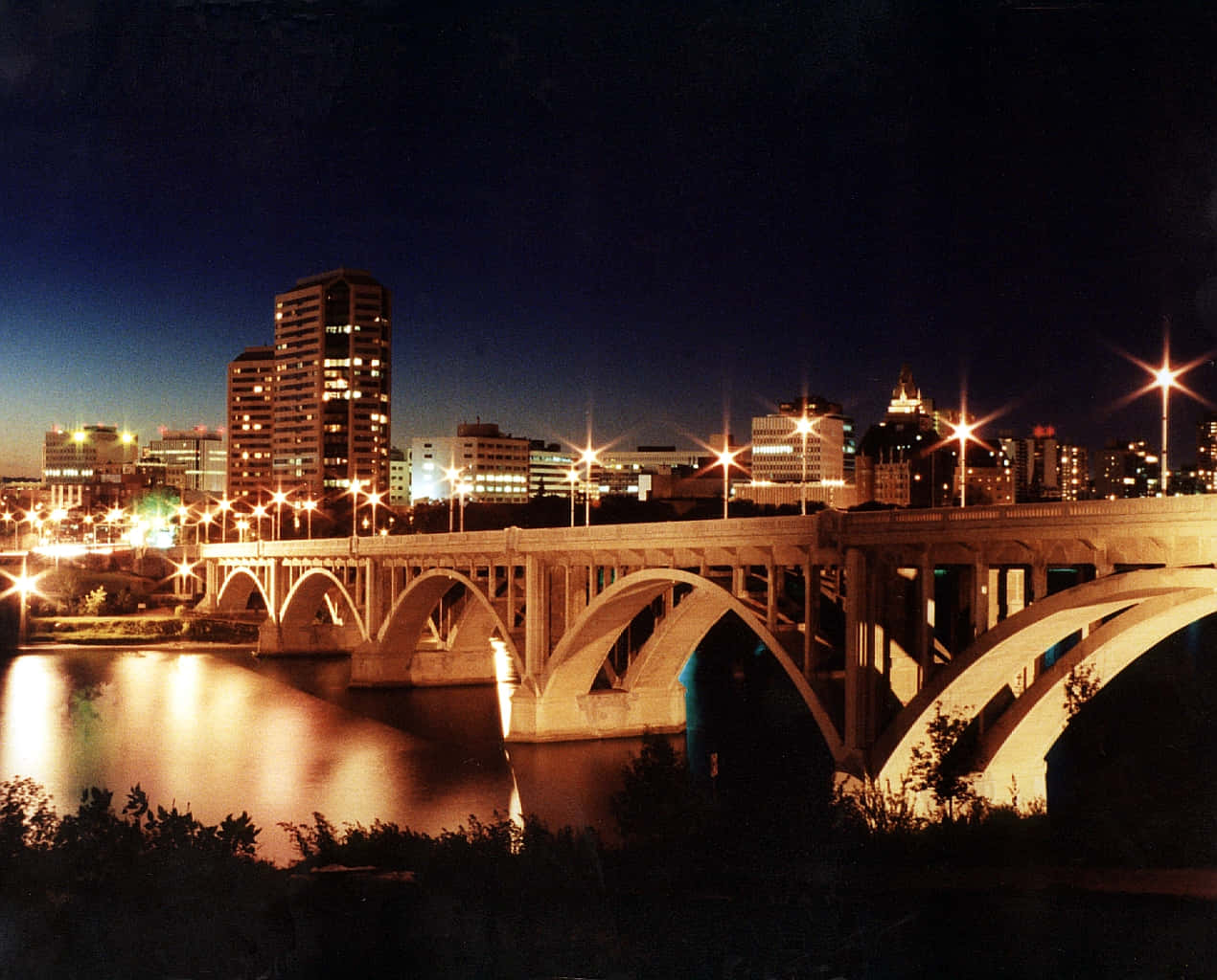 Saskatoon, skyline, stunning sunset, SD Desktop Wallpaper