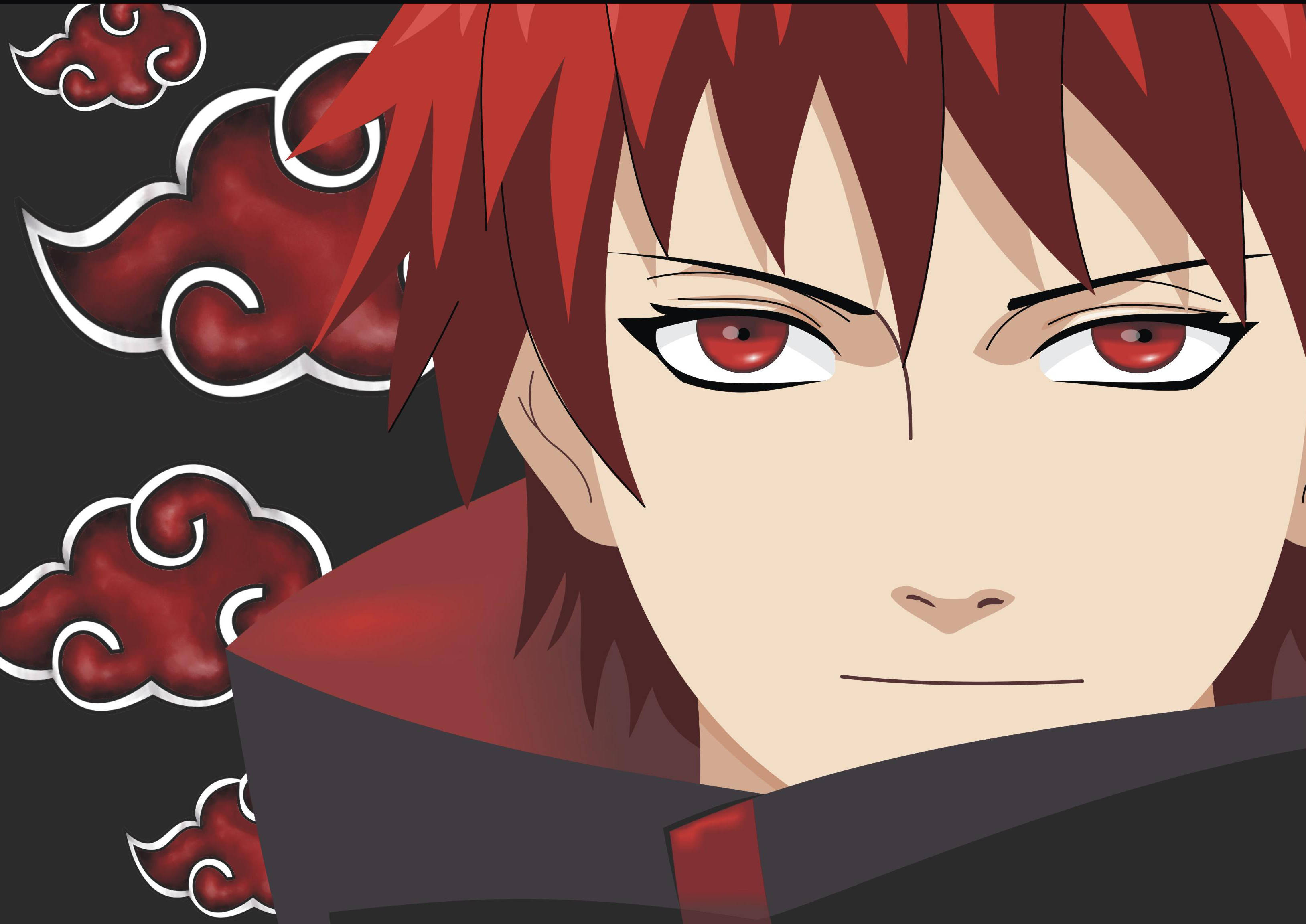 Sasori, Red Sand, red hair, 2K Desktop Wallpaper