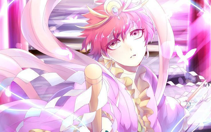 Sasori, pink-haired anime girl, flowing ribbons, SD Desktop Wallpaper
