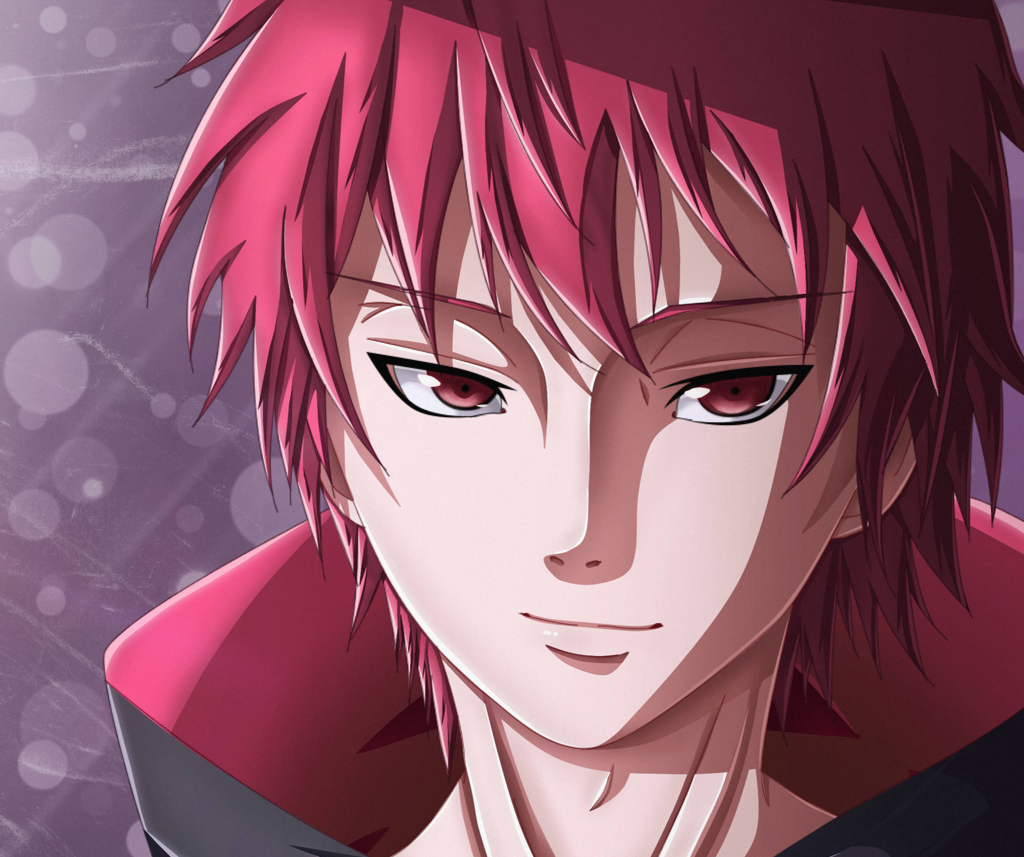 Sasori, spiky pink hair, intense red eyes, Full HD Desktop Wallpaper