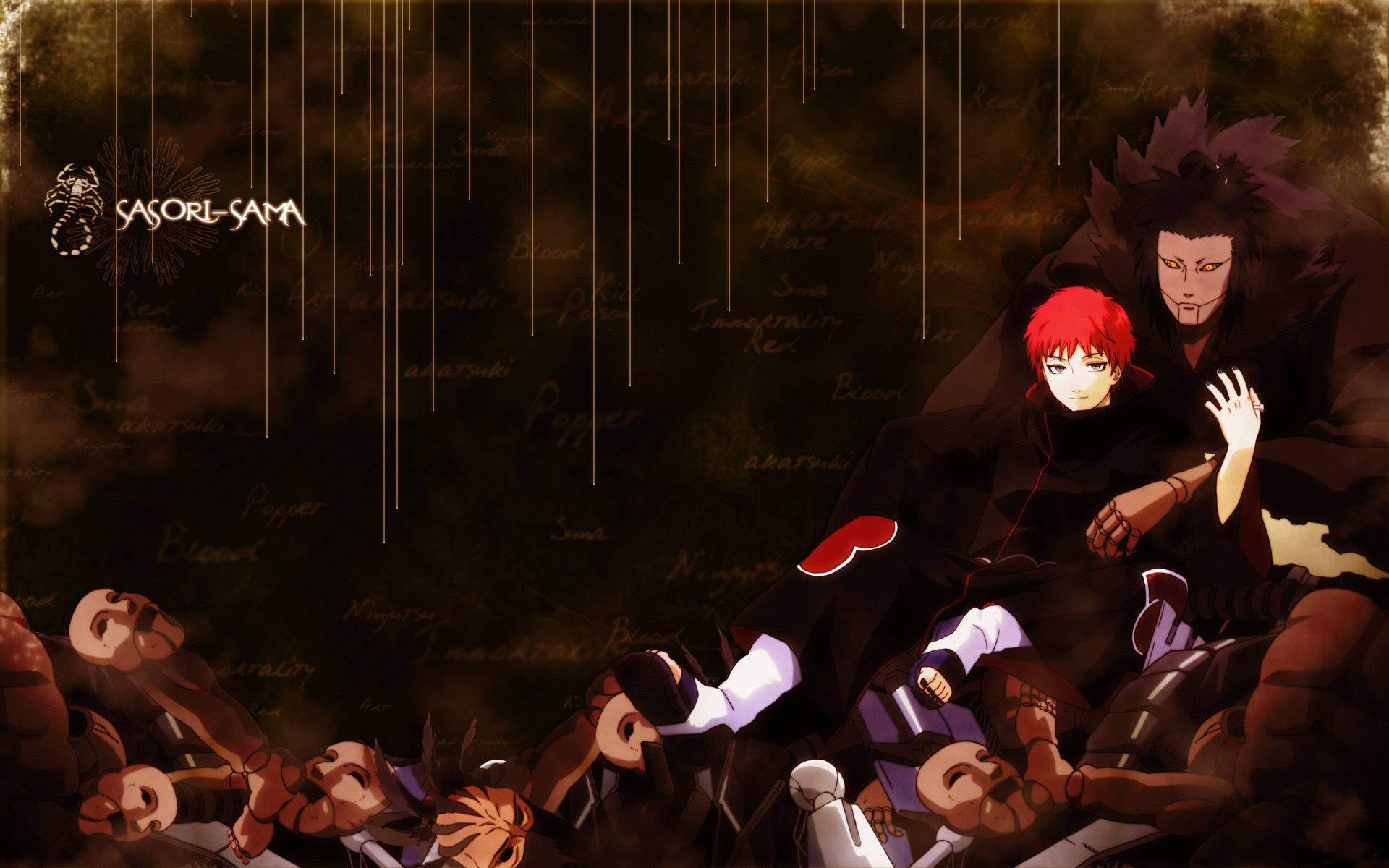 Sasori, 3rd Kazekage, dark cloaks, Full HD Desktop Wallpaper