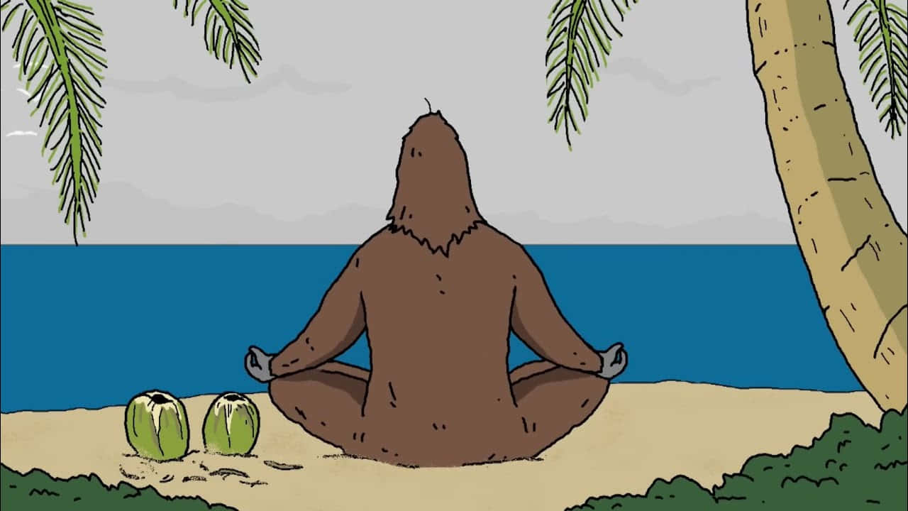 Sassy Sasquatch, beach, palm trees, HD Desktop Wallpaper