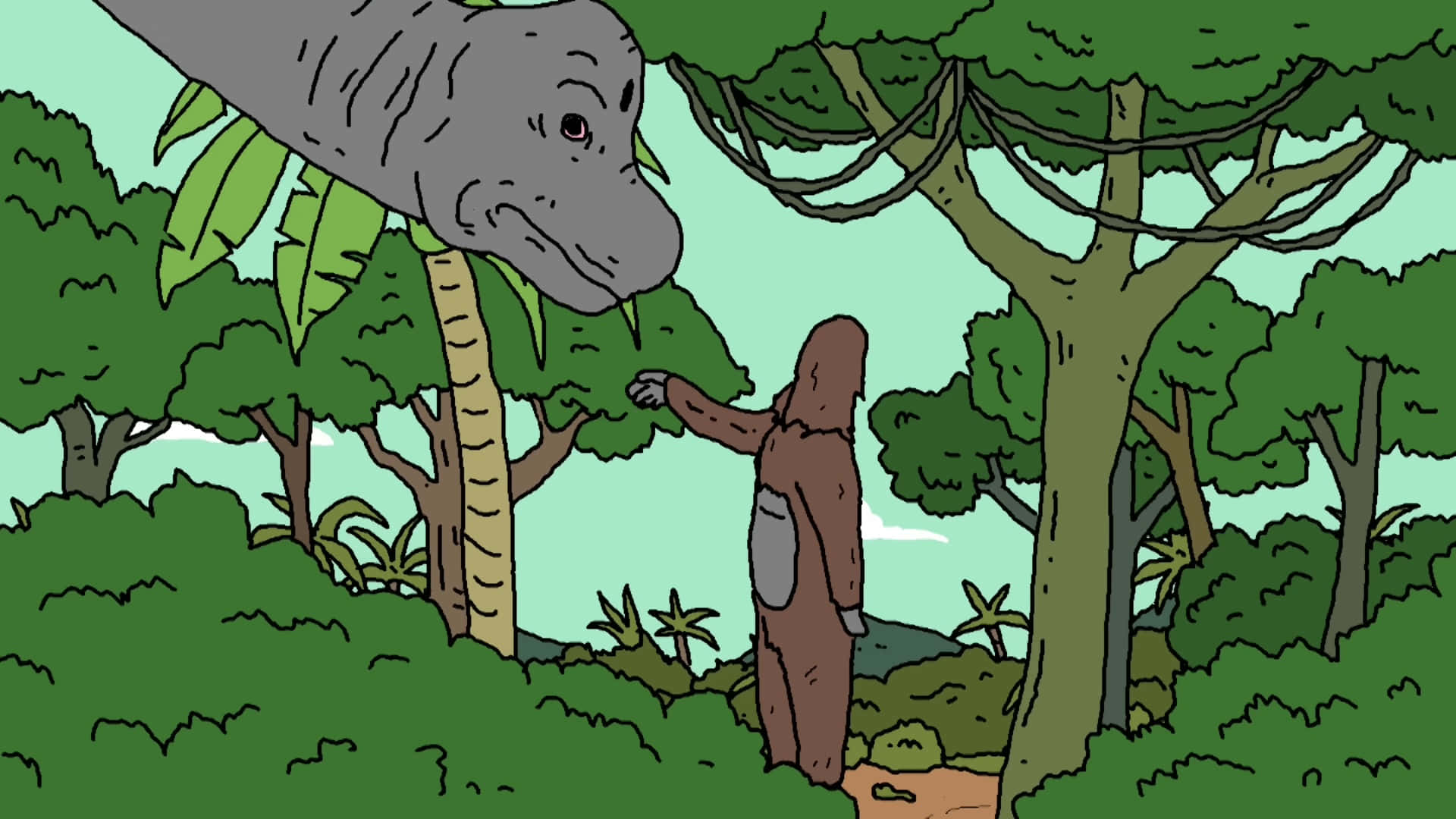 Sassy Sasquatch, jungle, lush green jungle, Full HD Desktop Wallpaper