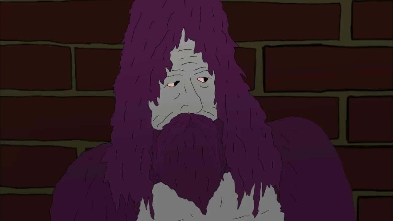 Sassy The Sasquatch, purple-haired, long beard, HD Desktop Wallpaper