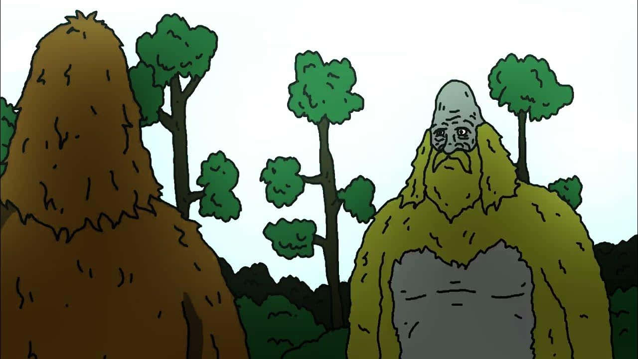 Sassy The Sasquatch, forest, green trees, HD Desktop Wallpaper