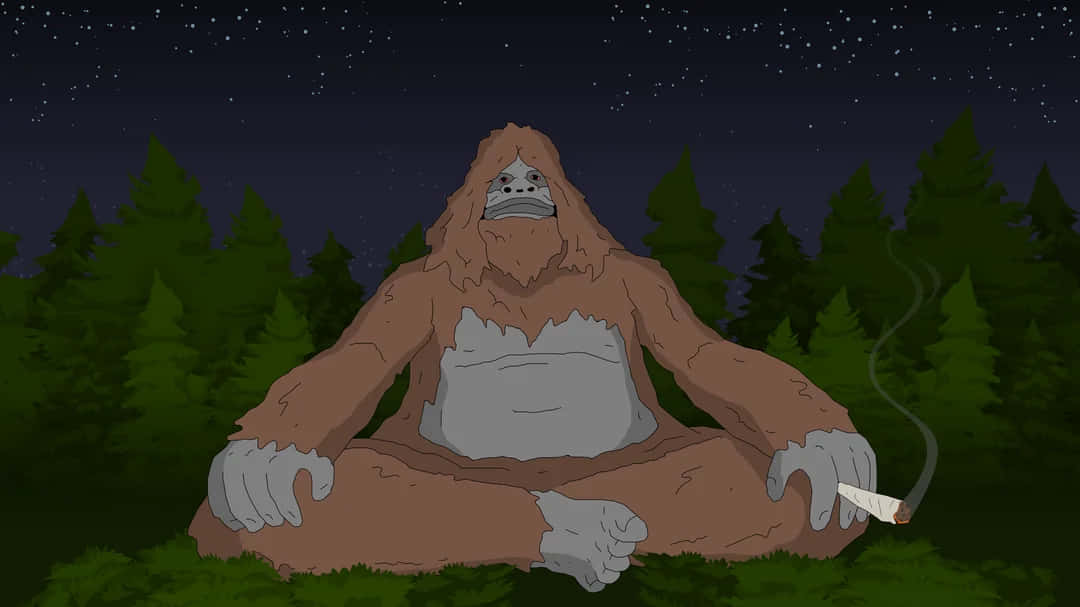 Sassy The Sasquatch, nighttime, forest, SD Desktop Wallpaper