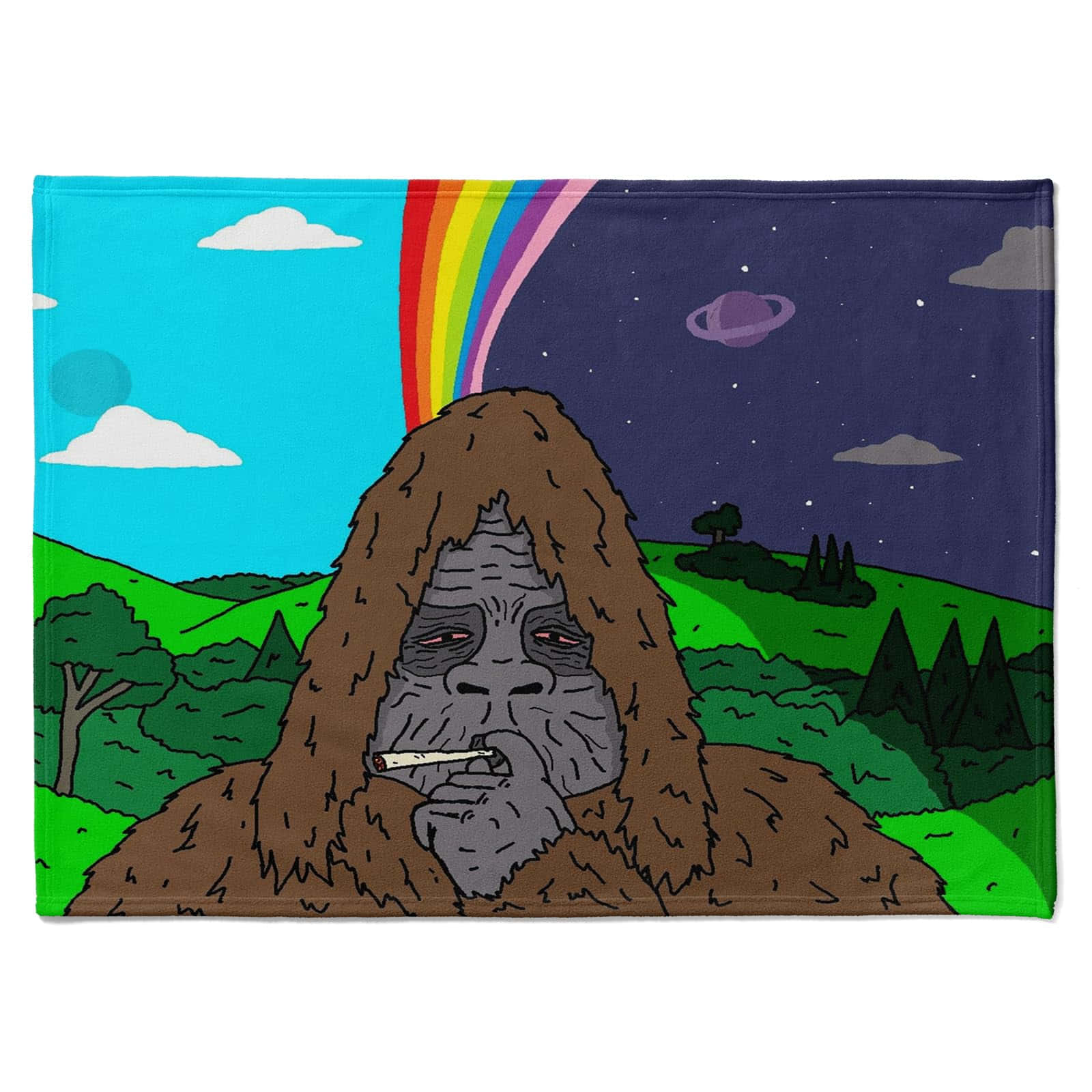 Sassy The Sasquatch, rainbow, day and night skies, HD Desktop Wallpaper