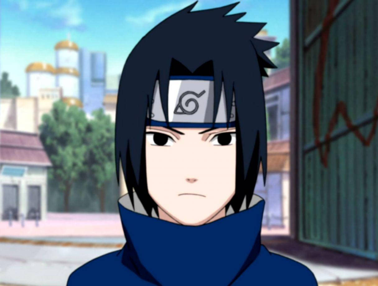 Sasuke, spiky black hair, blue cloak, SD Desktop Wallpaper