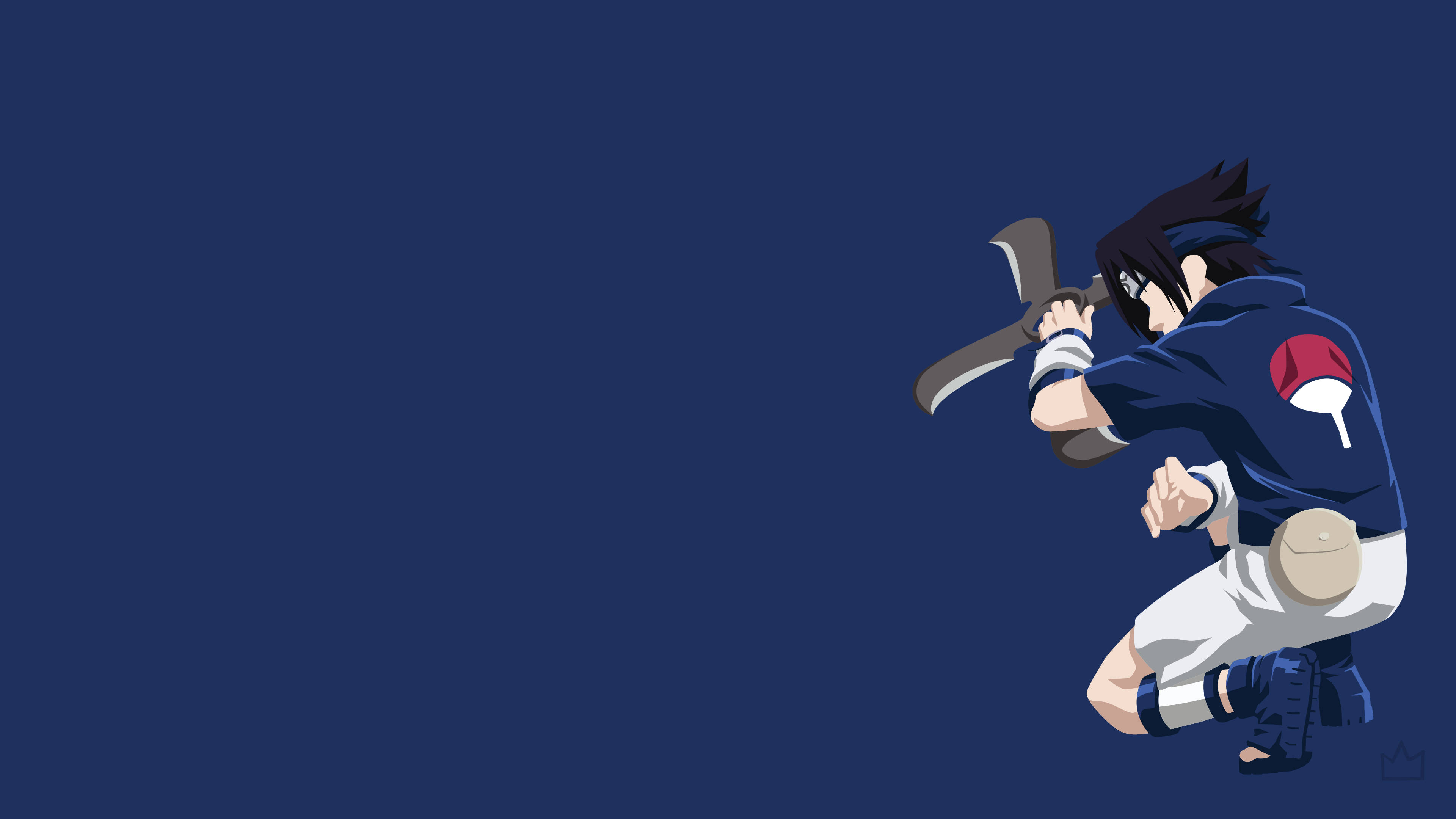 Sasuke Blade 4K, Sasuke, blue ninja outfit, 4K Desktop Wallpaper
