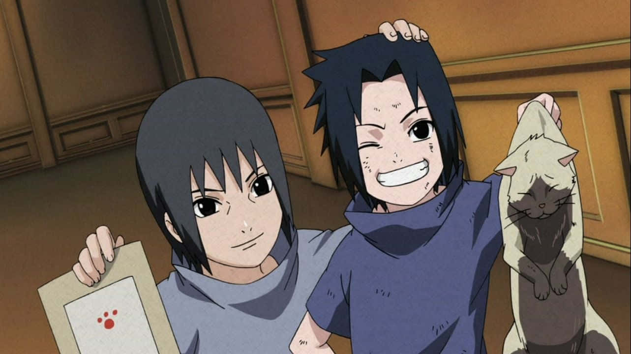 Sasuke And Itachi, anime boys, indoor scene, HD Desktop Wallpaper