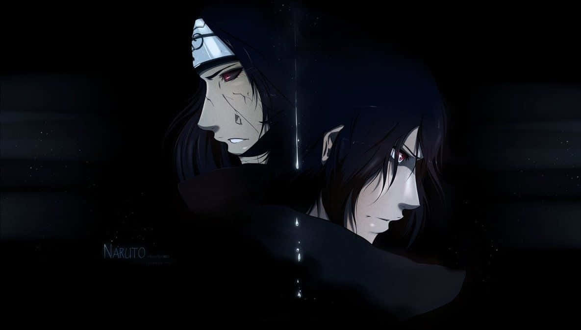 Sasuke And Itachi, red eyes, dark hair, SD Desktop Wallpaper