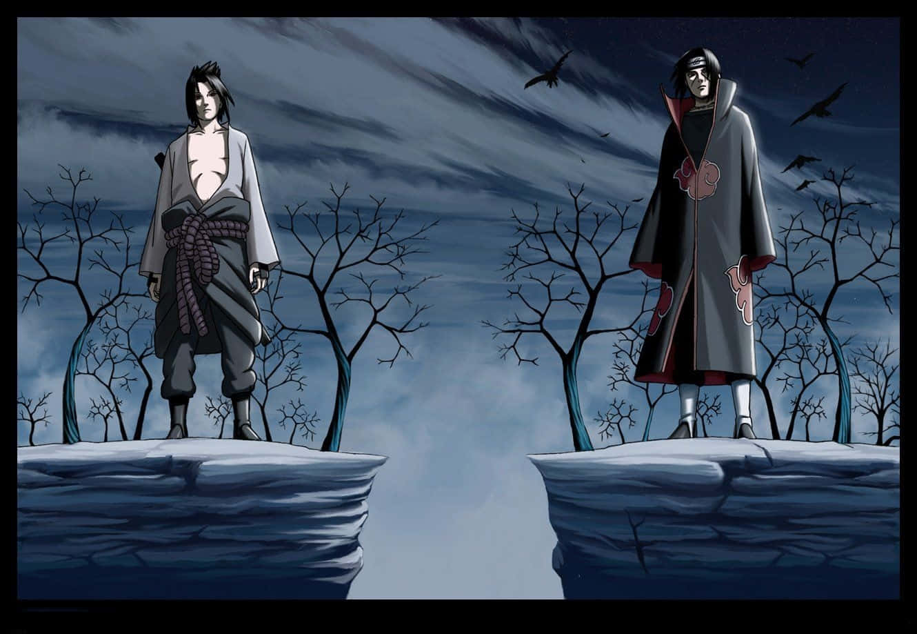 Sasuke, Itachi, stormy sky, HD Desktop Wallpaper