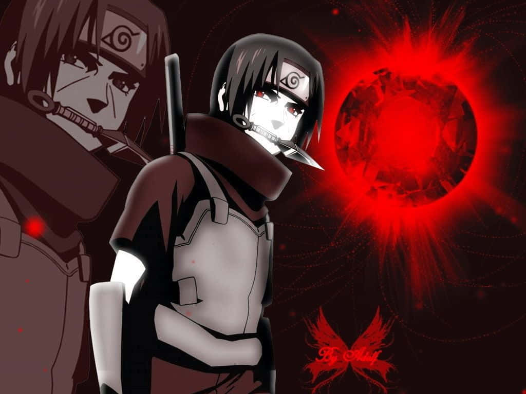 Sasuke And Itachi, blood moon, red eyes, SD Desktop Wallpaper