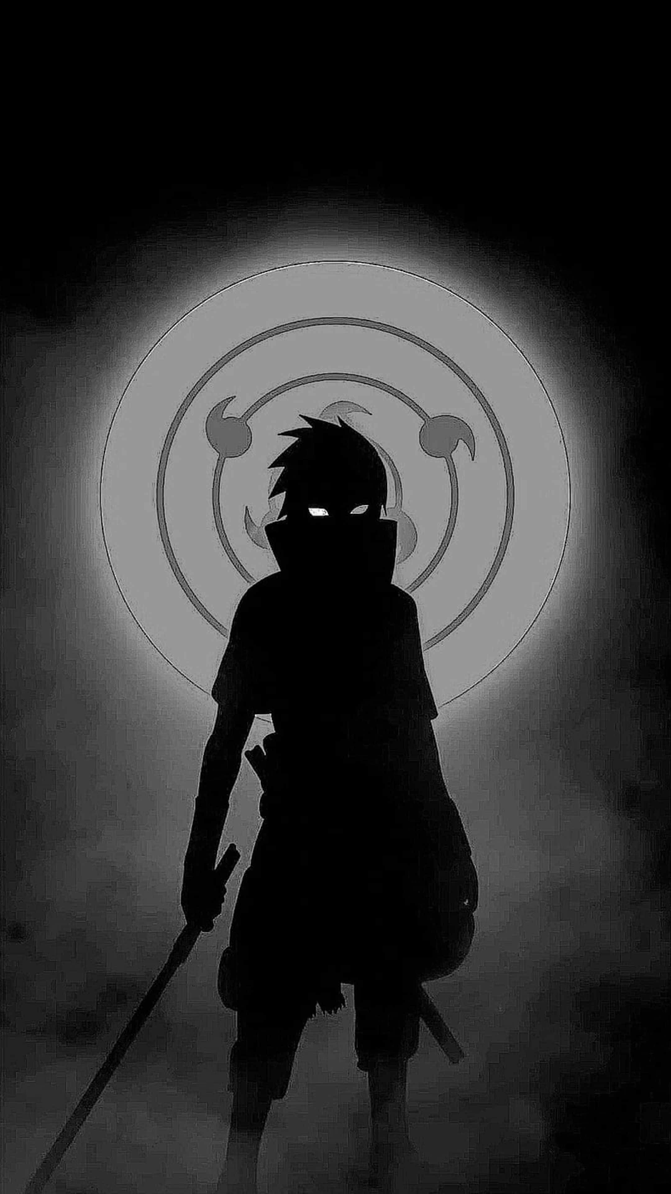 Sasuke, silhouette, moon, 4K Phone Wallpaper