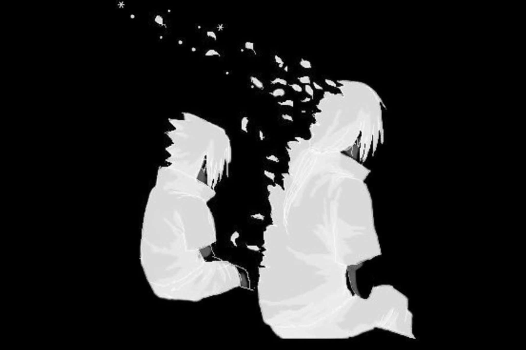 Sasuke, silhouette, white, Full HD Desktop Wallpaper