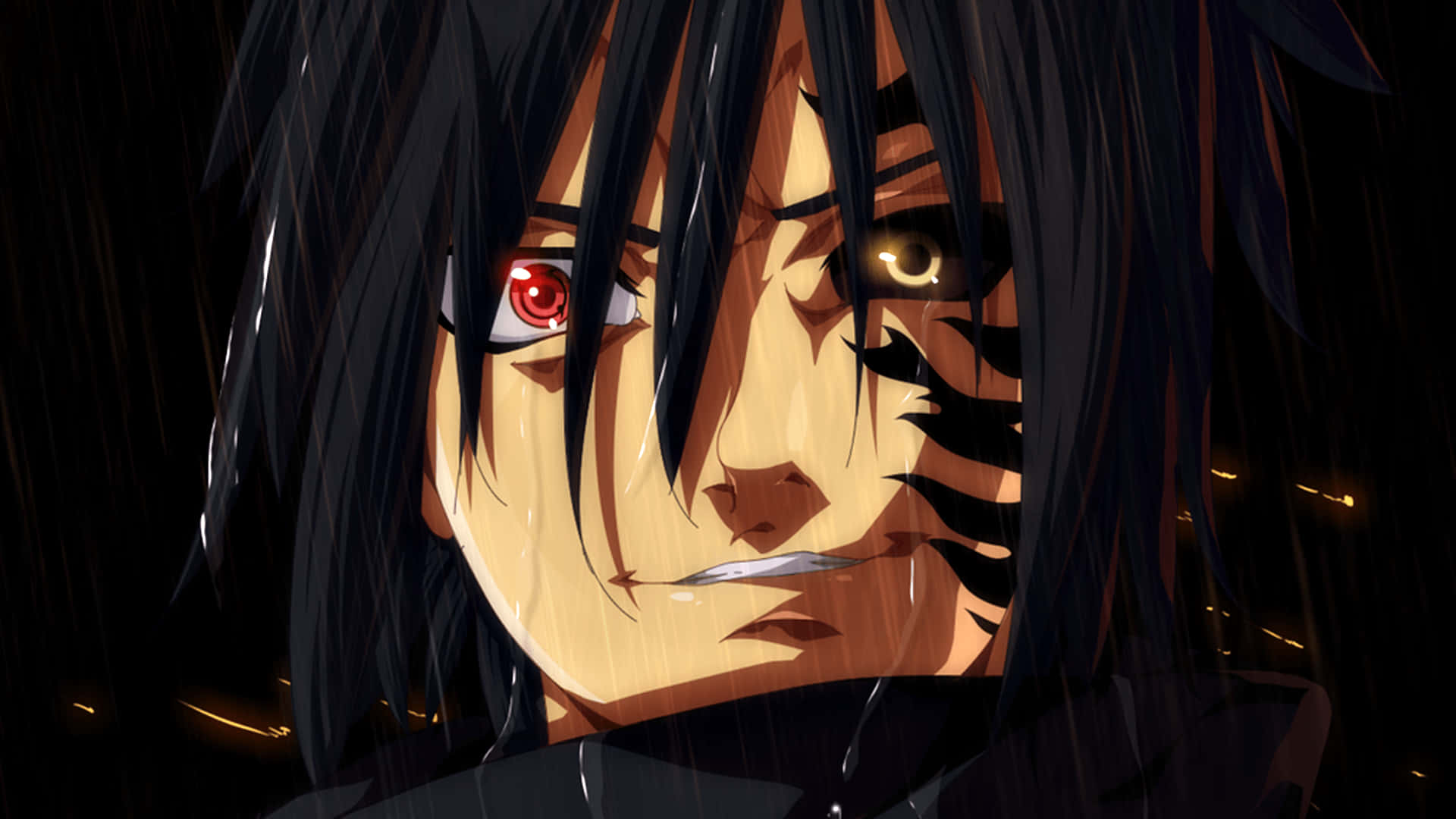 Sasuke Curse, red eye, golden eye, Full HD Desktop Wallpaper