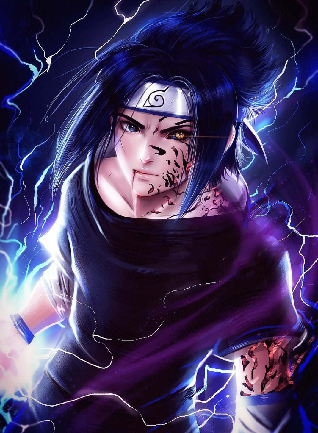 Sasuke Curse, anime ninja, dark hair, HD Phone Wallpaper