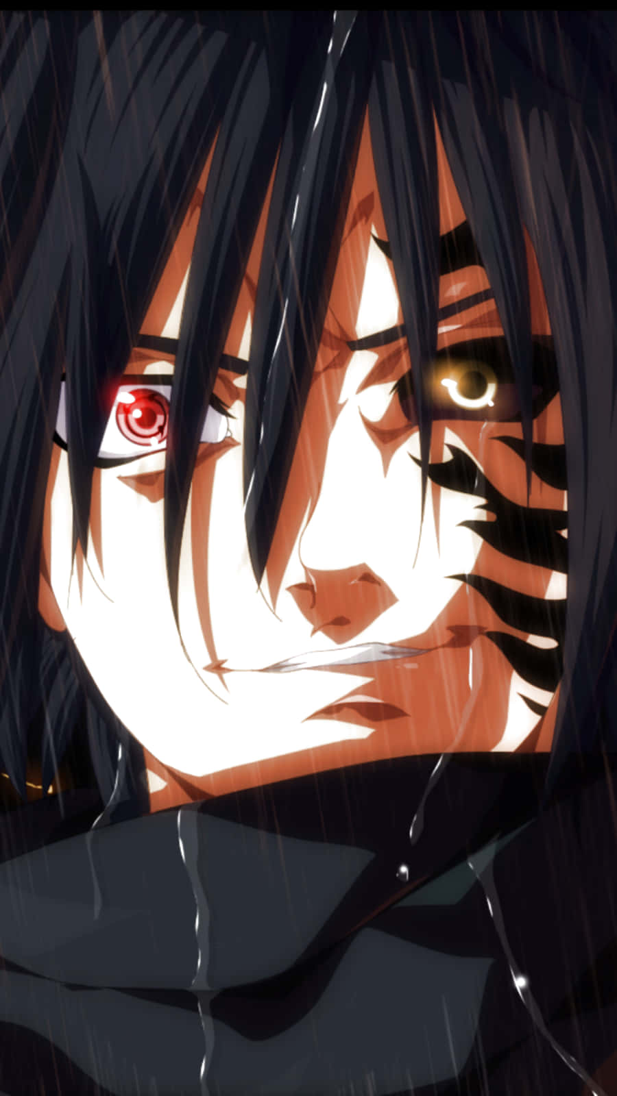 Sasuke Curse, heterochromatic eyes, red spiral, HD Phone Wallpaper